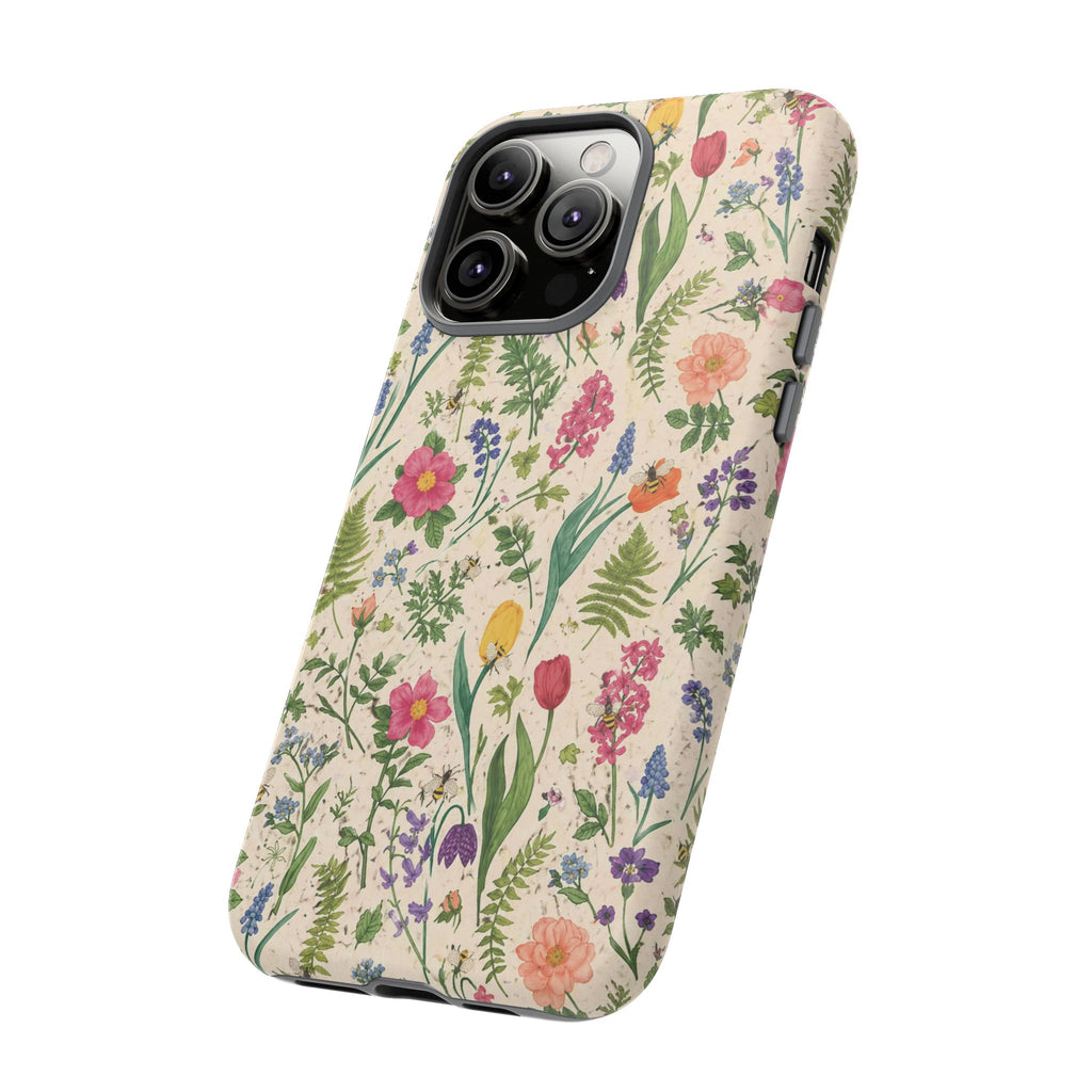 Spring Floral & Bee Pattern Tough Case