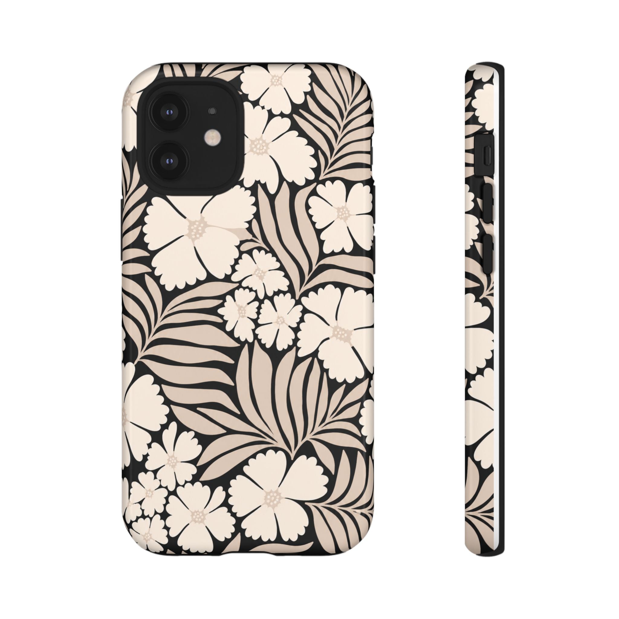 Neutral Floral Silhouette Tough Case