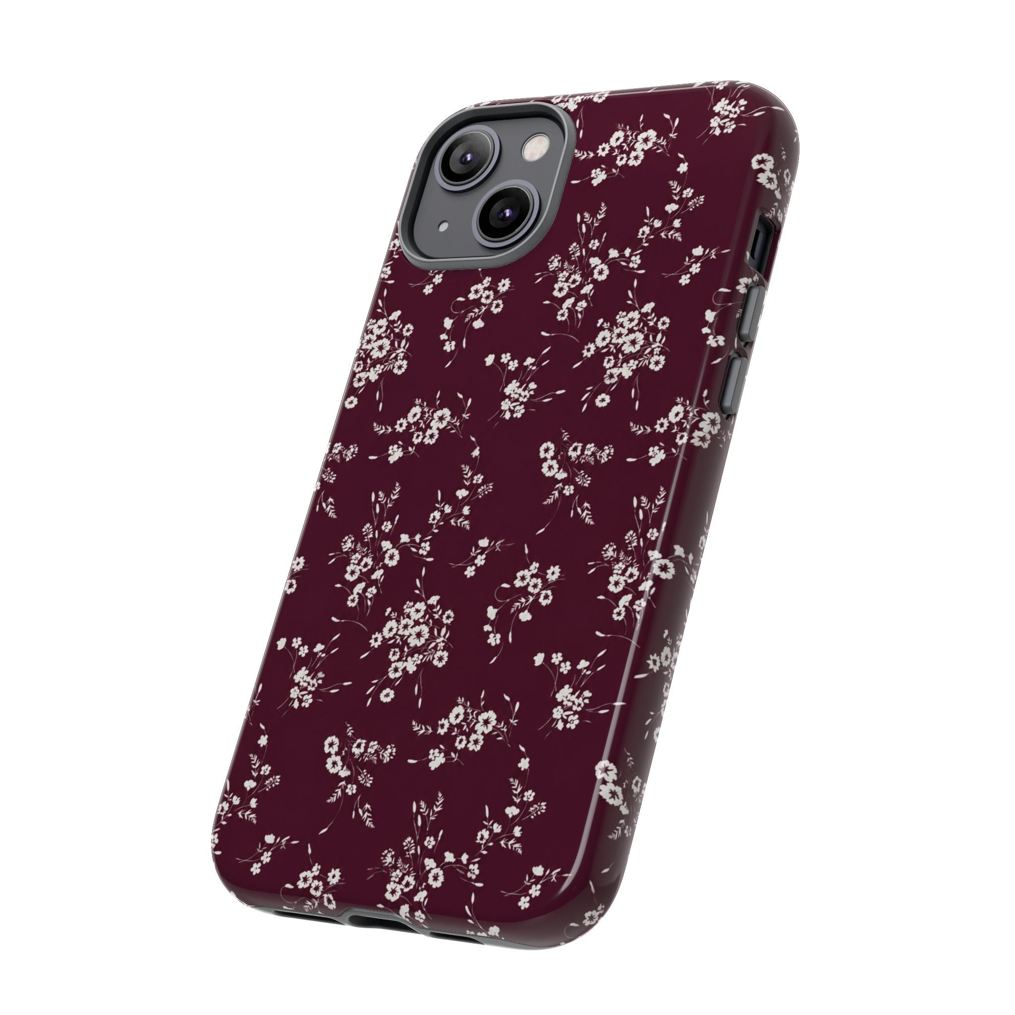 Burgundy Ditsy Floral Tough Case