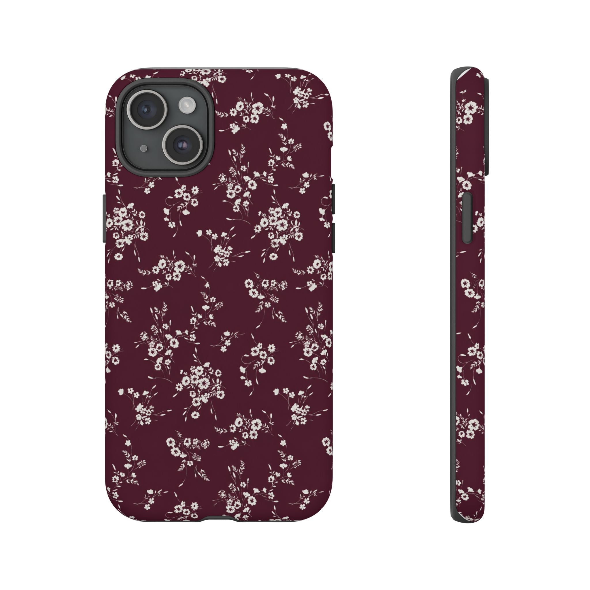 Burgundy Ditsy Floral Tough Case