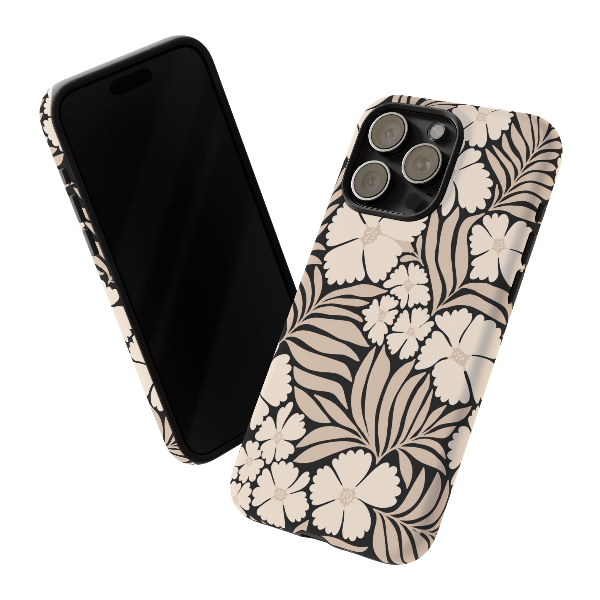 Neutral Floral Silhouette Tough Case