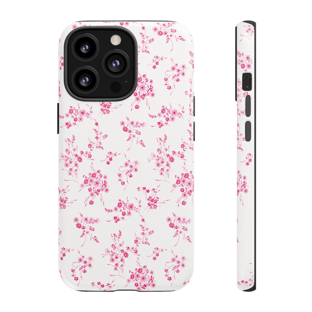 Burgundy Ditsy Floral Tough Case