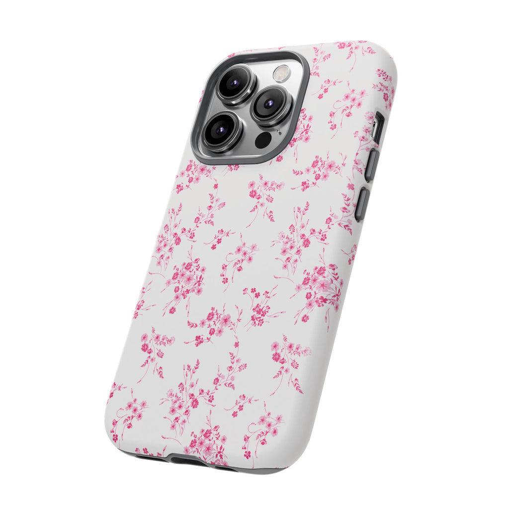Burgundy Ditsy Floral Tough Case