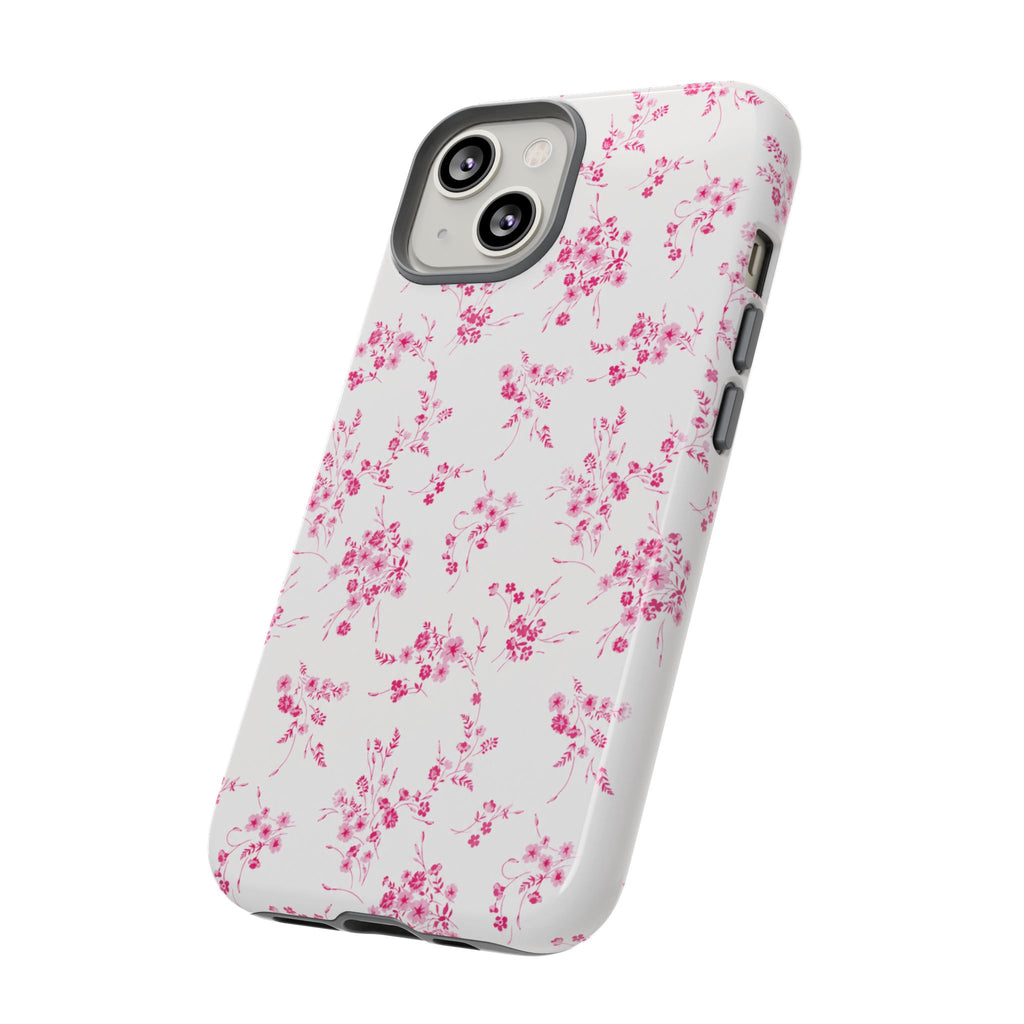 Burgundy Ditsy Floral Tough Case