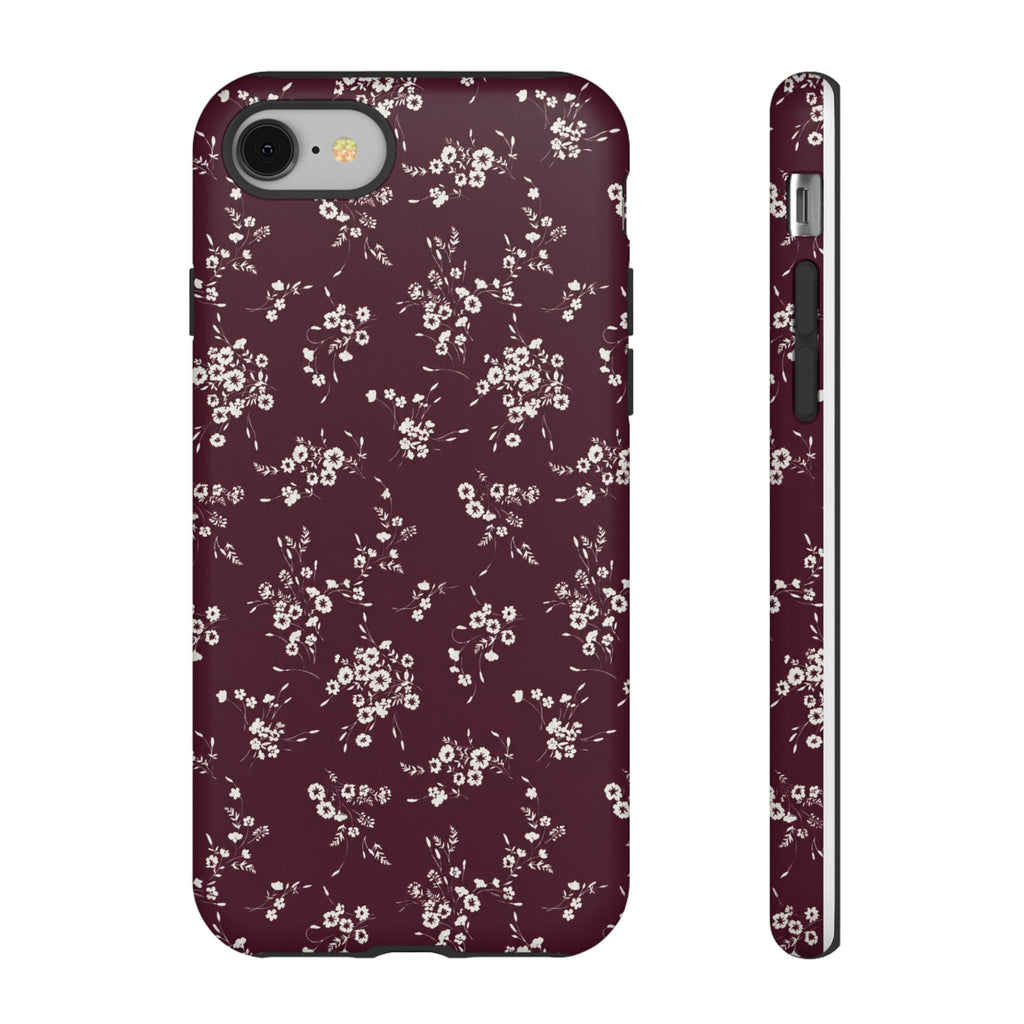 Burgundy Ditsy Floral Tough Case