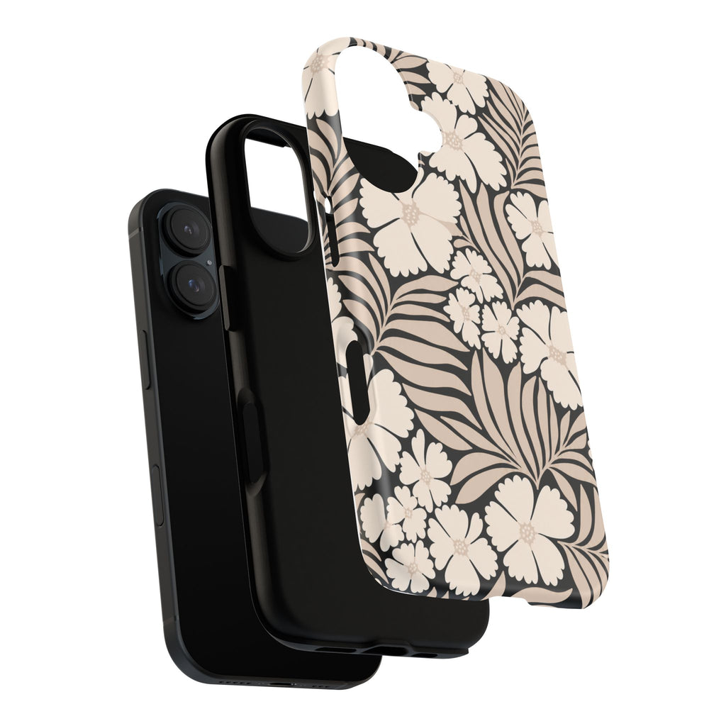 Neutral Floral Silhouette Tough Case
