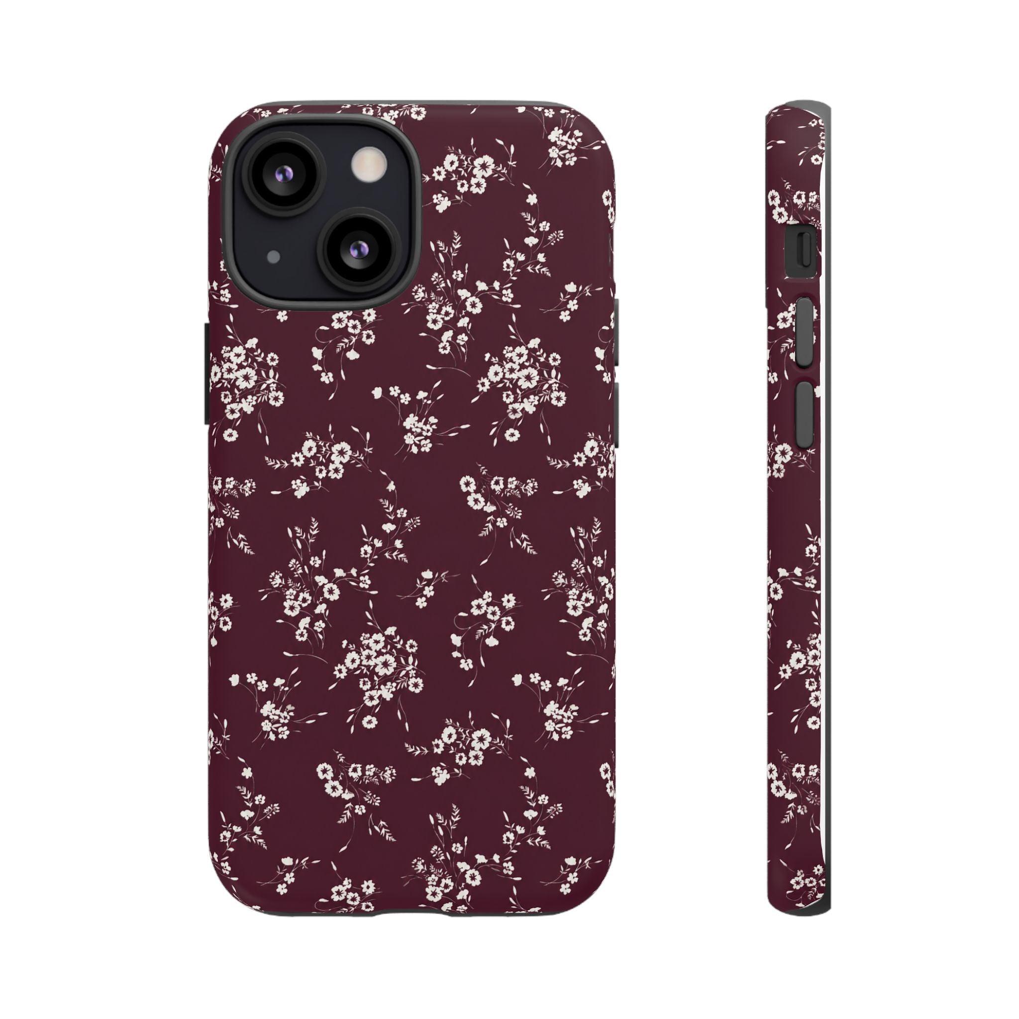 Burgundy Ditsy Floral Tough Case
