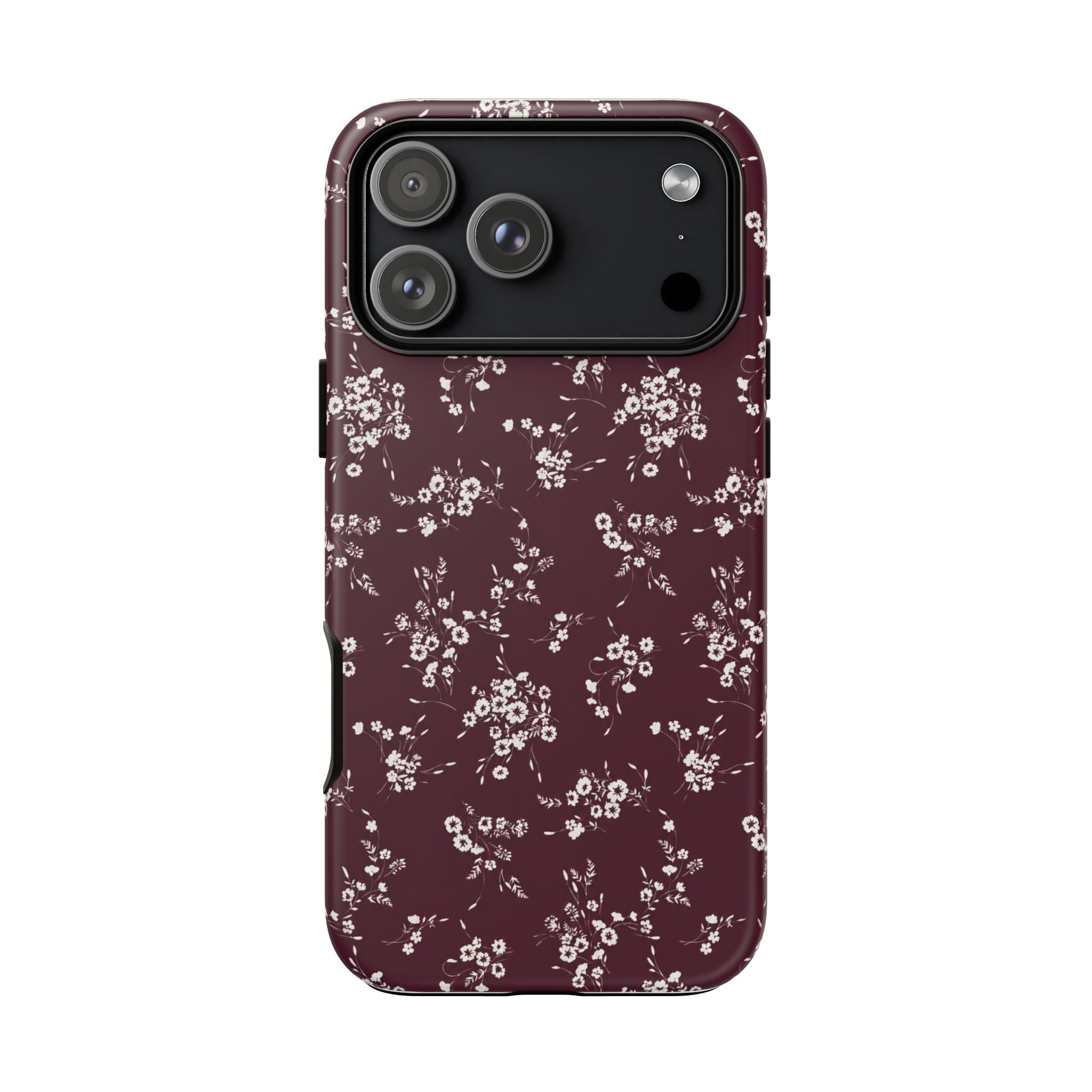 Burgundy Ditsy Floral Tough Case