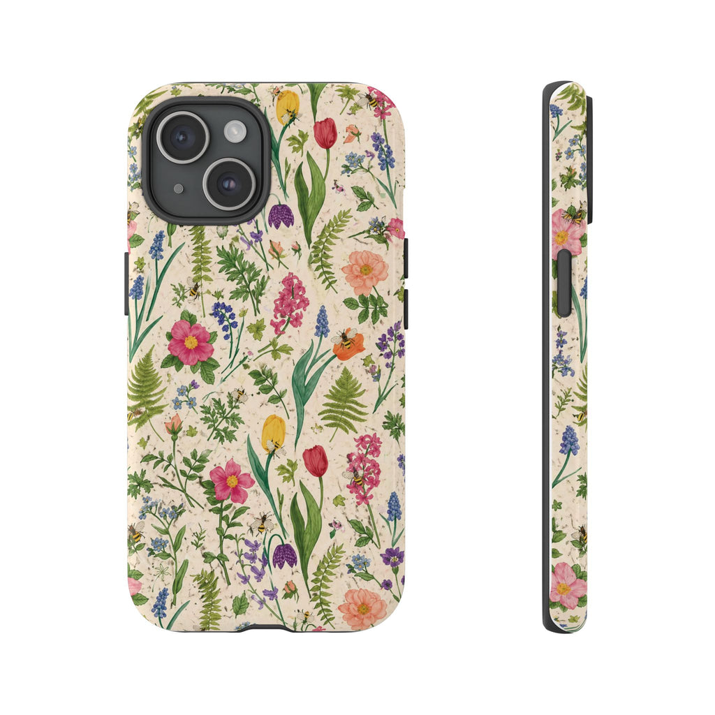 Spring Floral & Bee Pattern Tough Case