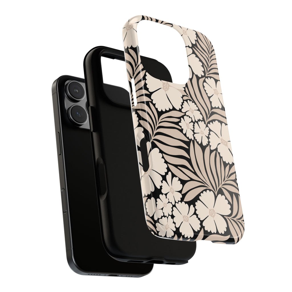 Neutral Floral Silhouette Tough Case