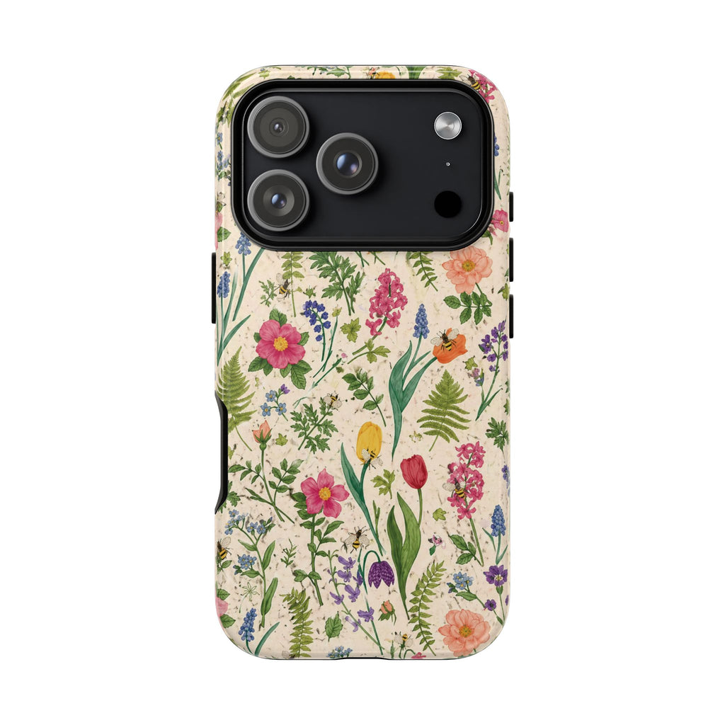 Spring Floral & Bee Pattern Tough Case