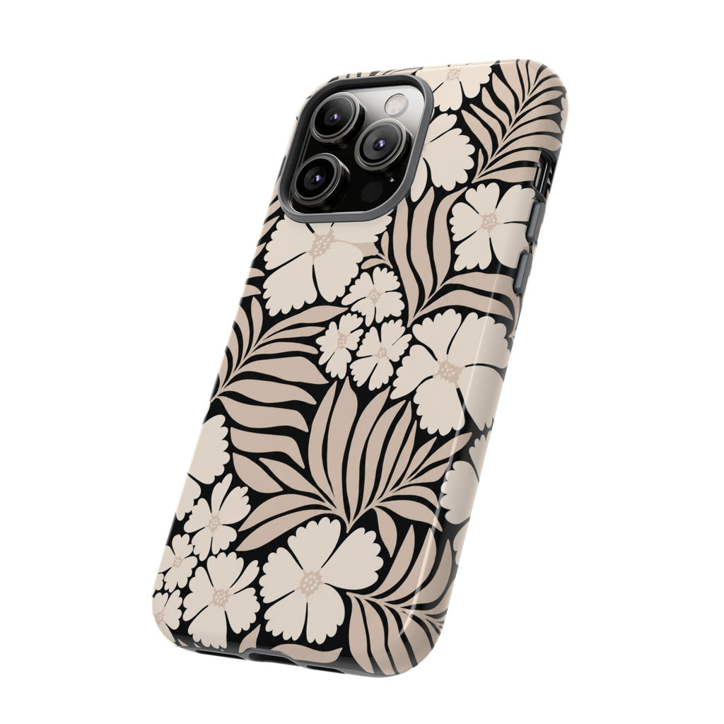 Neutral Floral Silhouette Tough Case