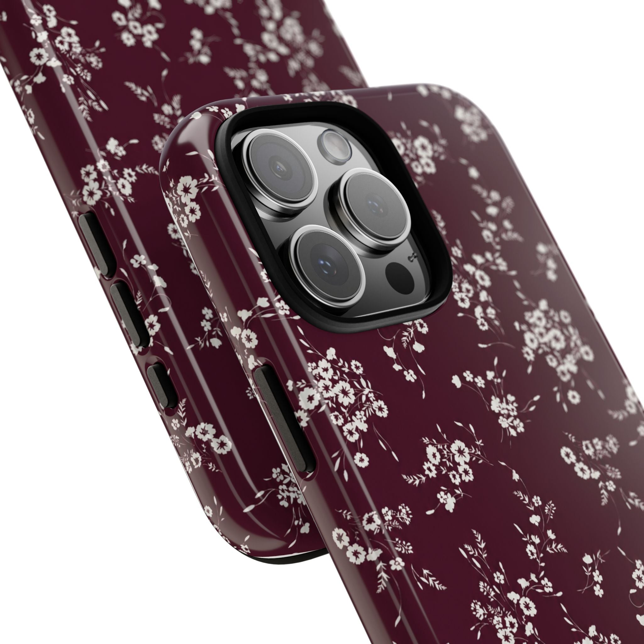 Burgundy Ditsy Floral Tough Case