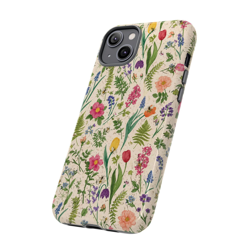 Spring Floral & Bee Pattern Tough Case