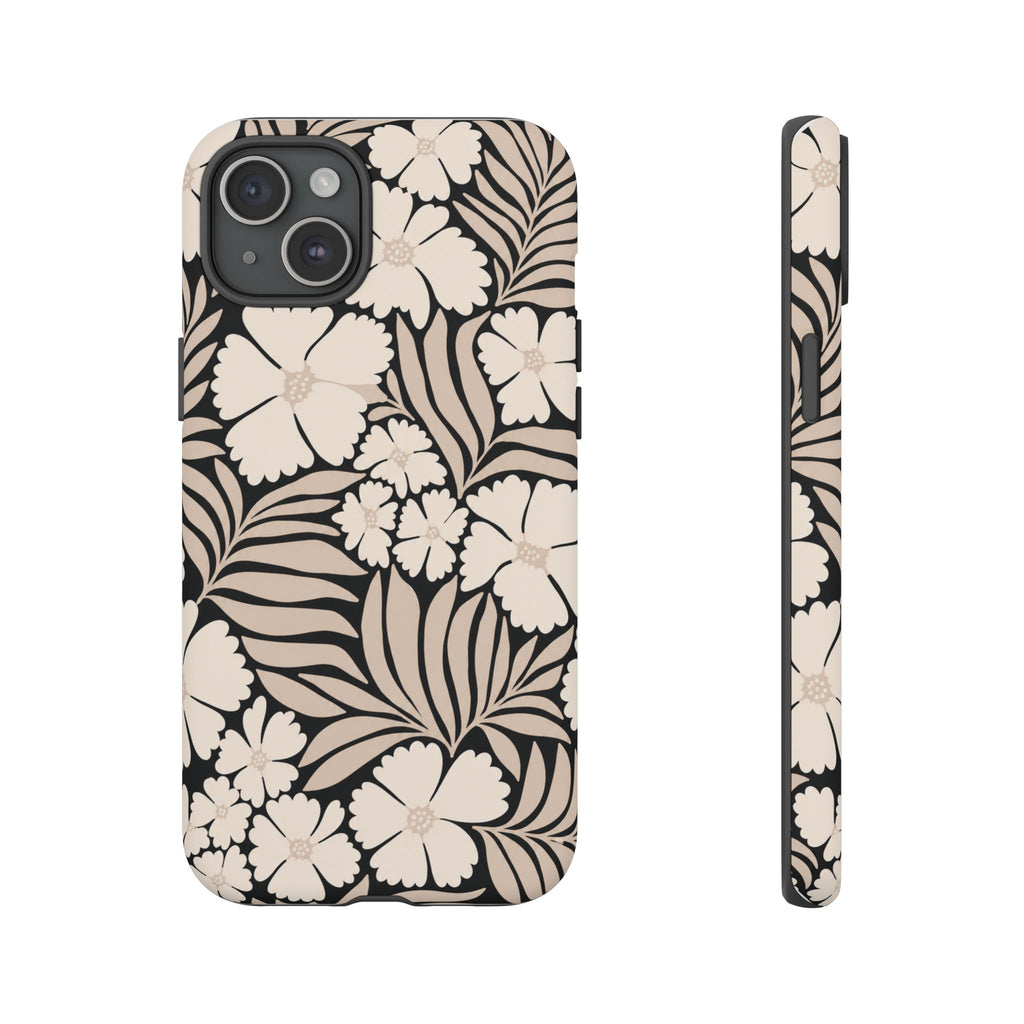 Neutral Floral Silhouette Tough Case