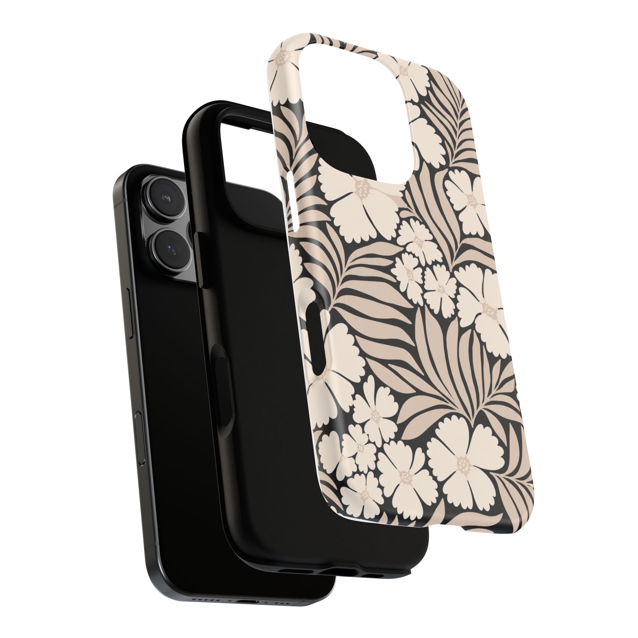 Neutral Floral Silhouette Tough Case