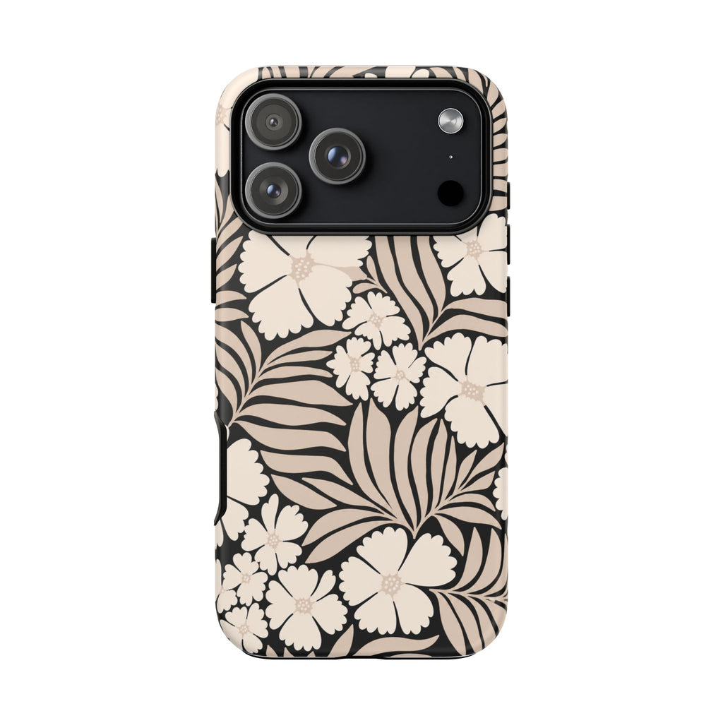 Neutral Floral Silhouette Tough Case