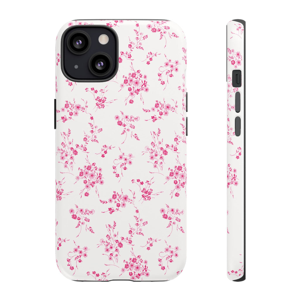 Burgundy Ditsy Floral Tough Case