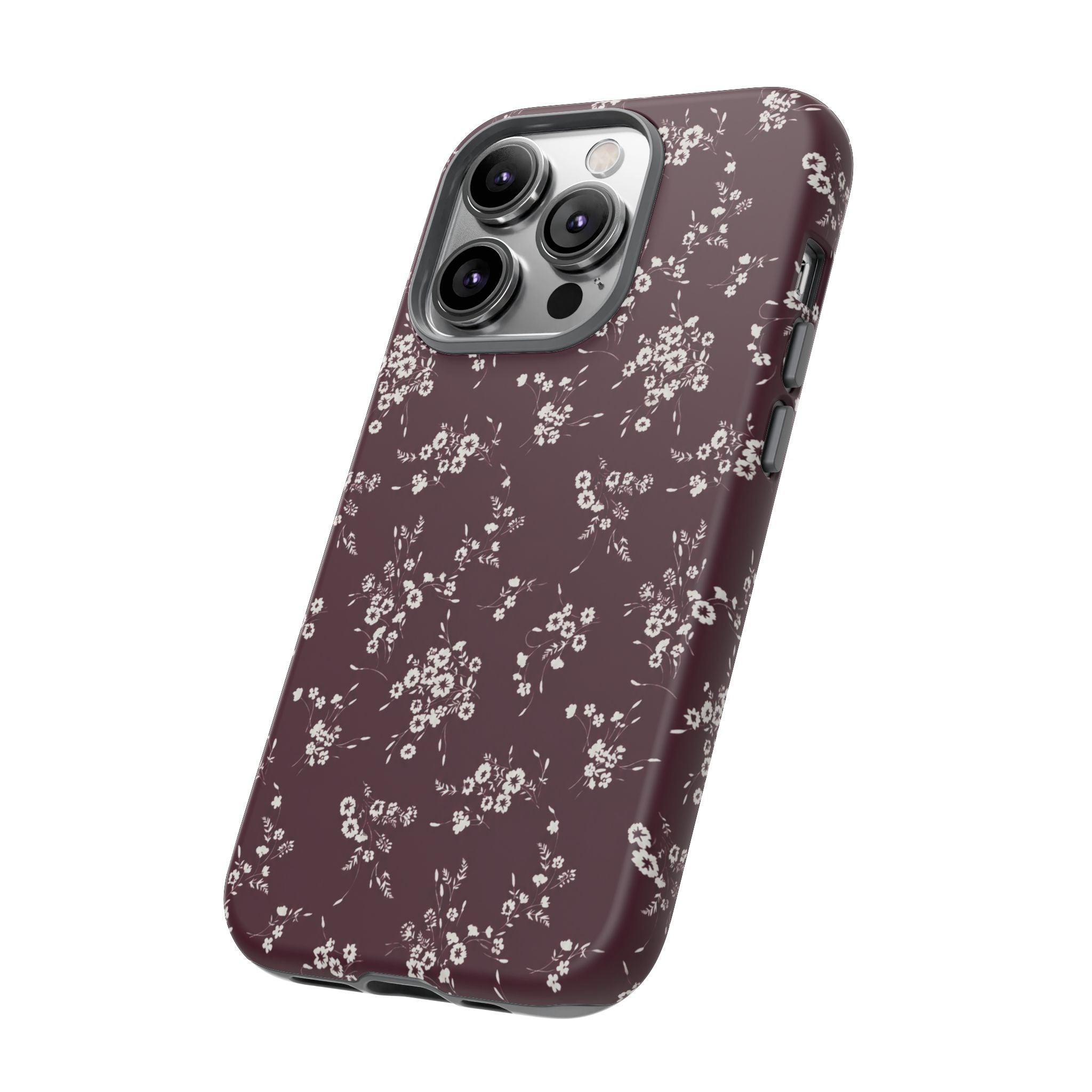 Burgundy Ditsy Floral Tough Case