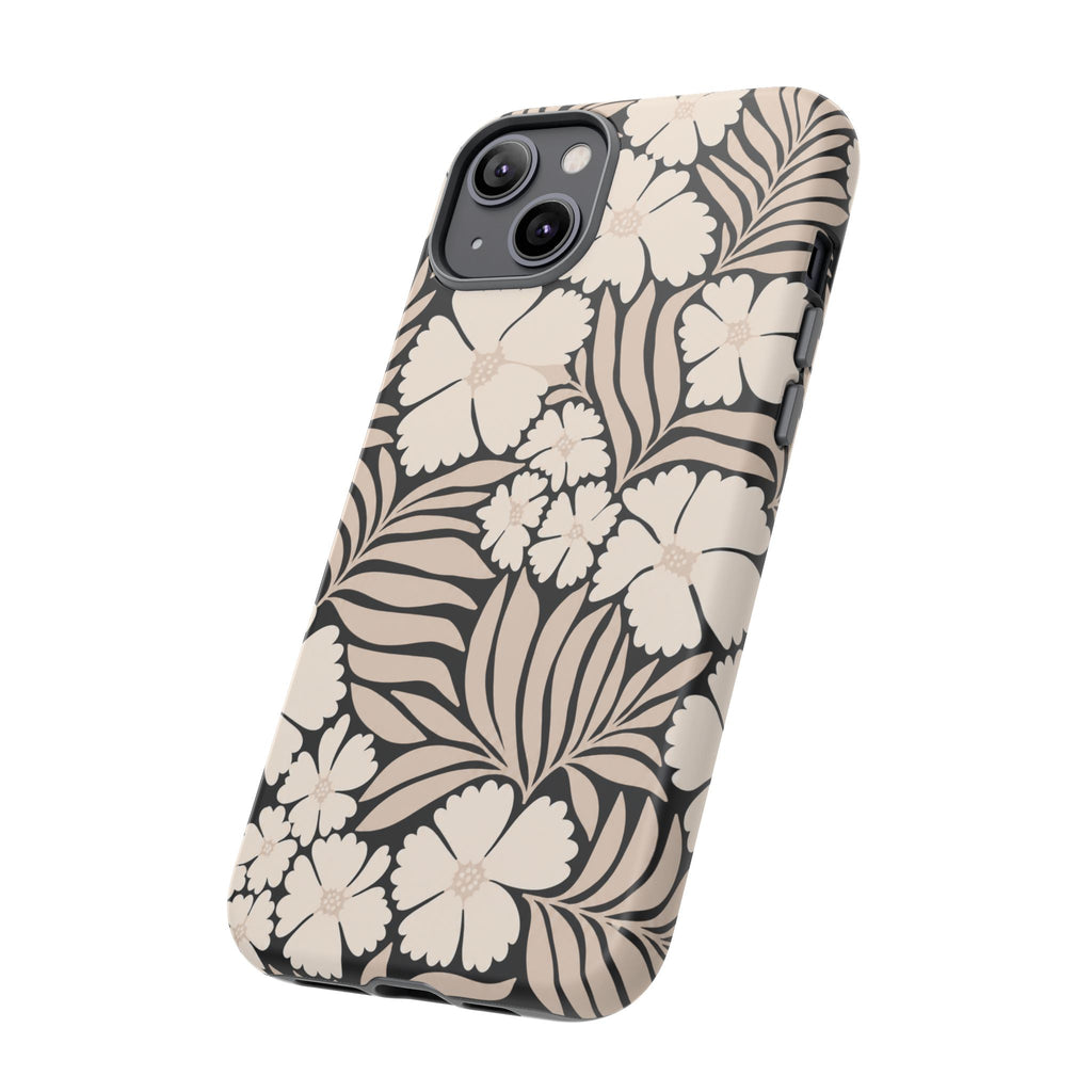 Neutral Floral Silhouette Tough Case