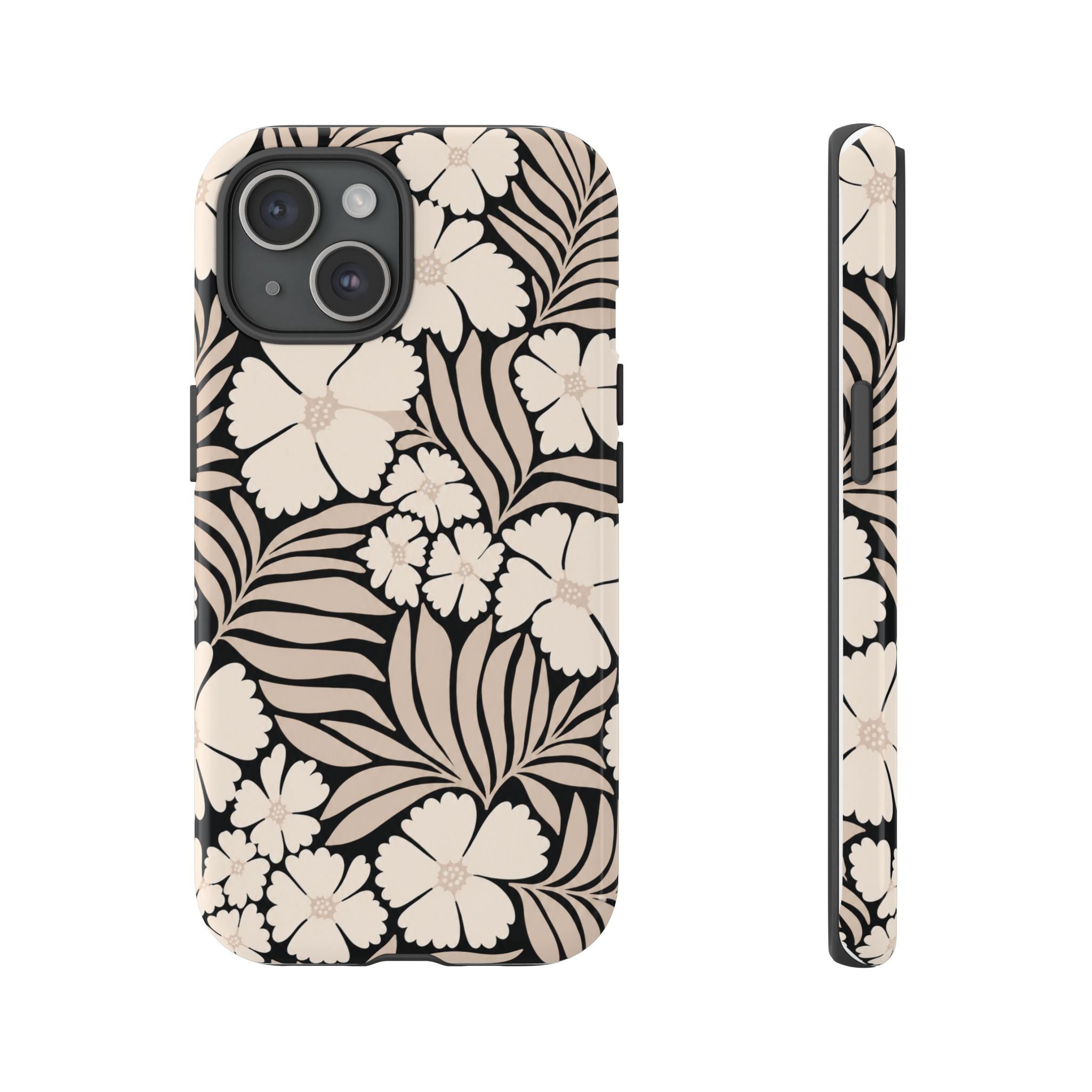 Neutral Floral Silhouette Tough Case