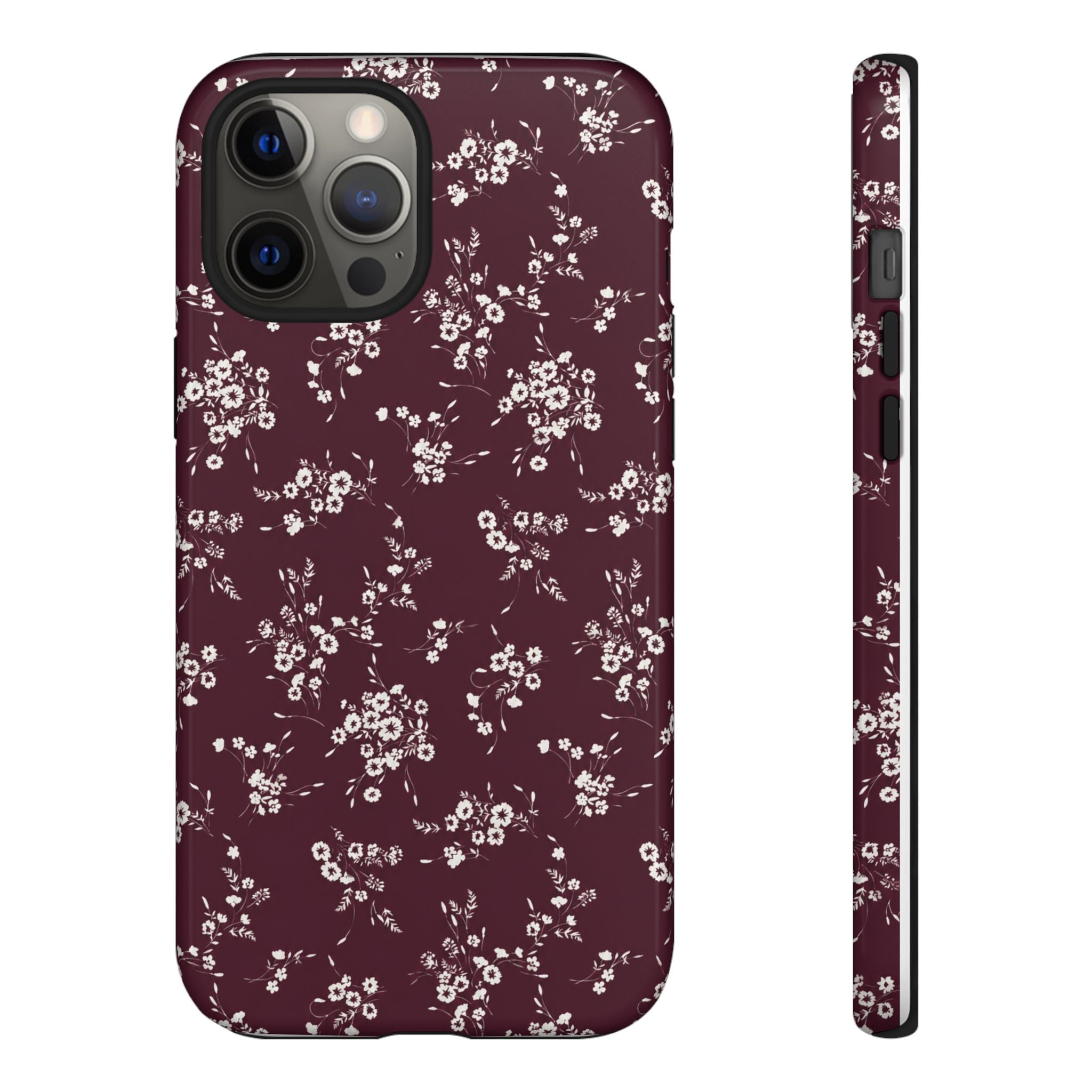 Burgundy Ditsy Floral Tough Case