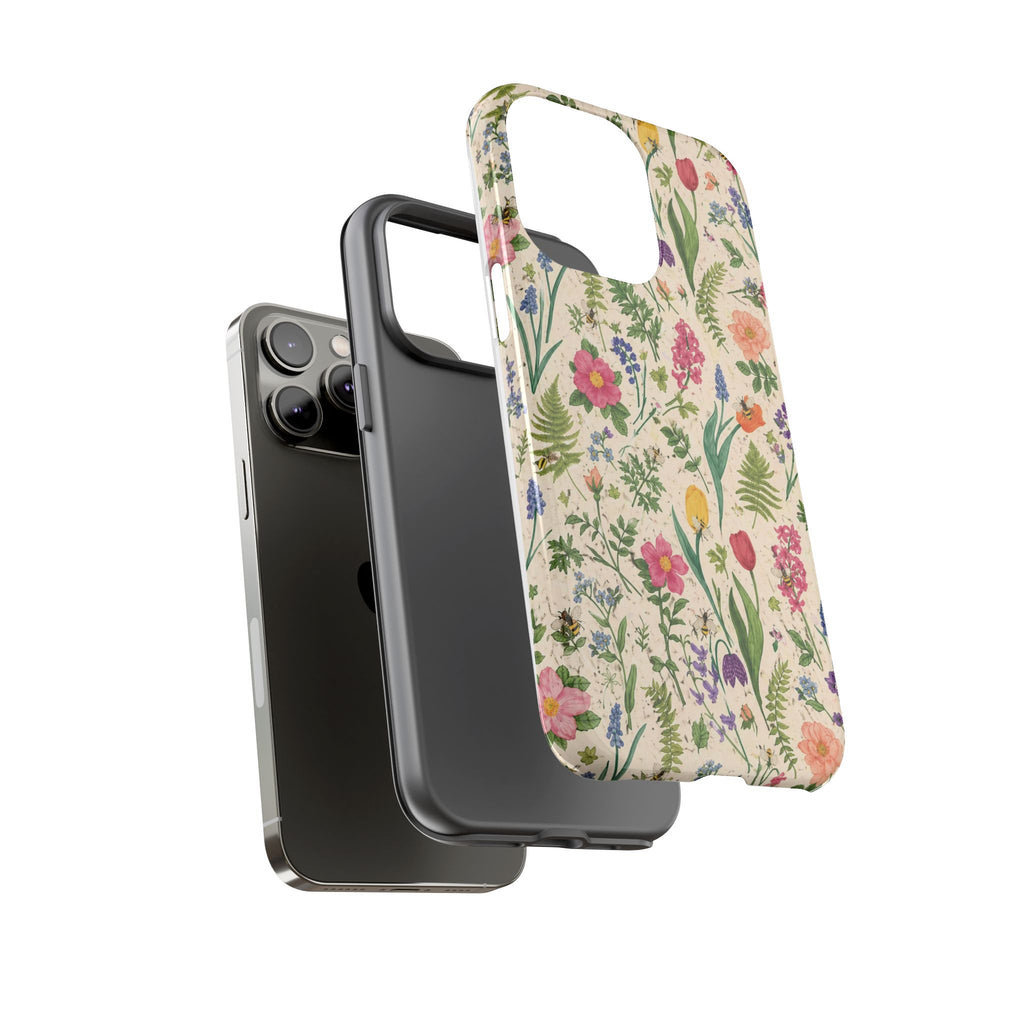 Spring Floral & Bee Pattern Tough Case