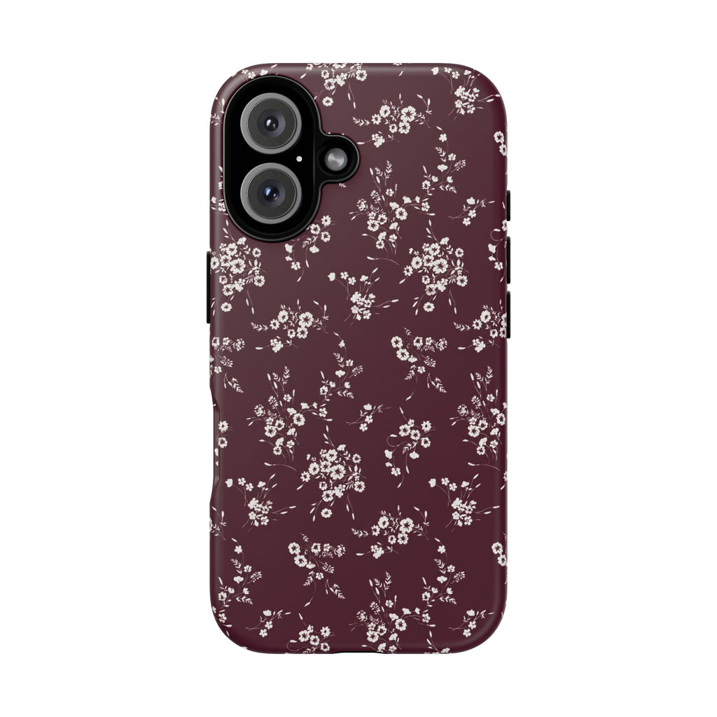 Burgundy Ditsy Floral Tough Case