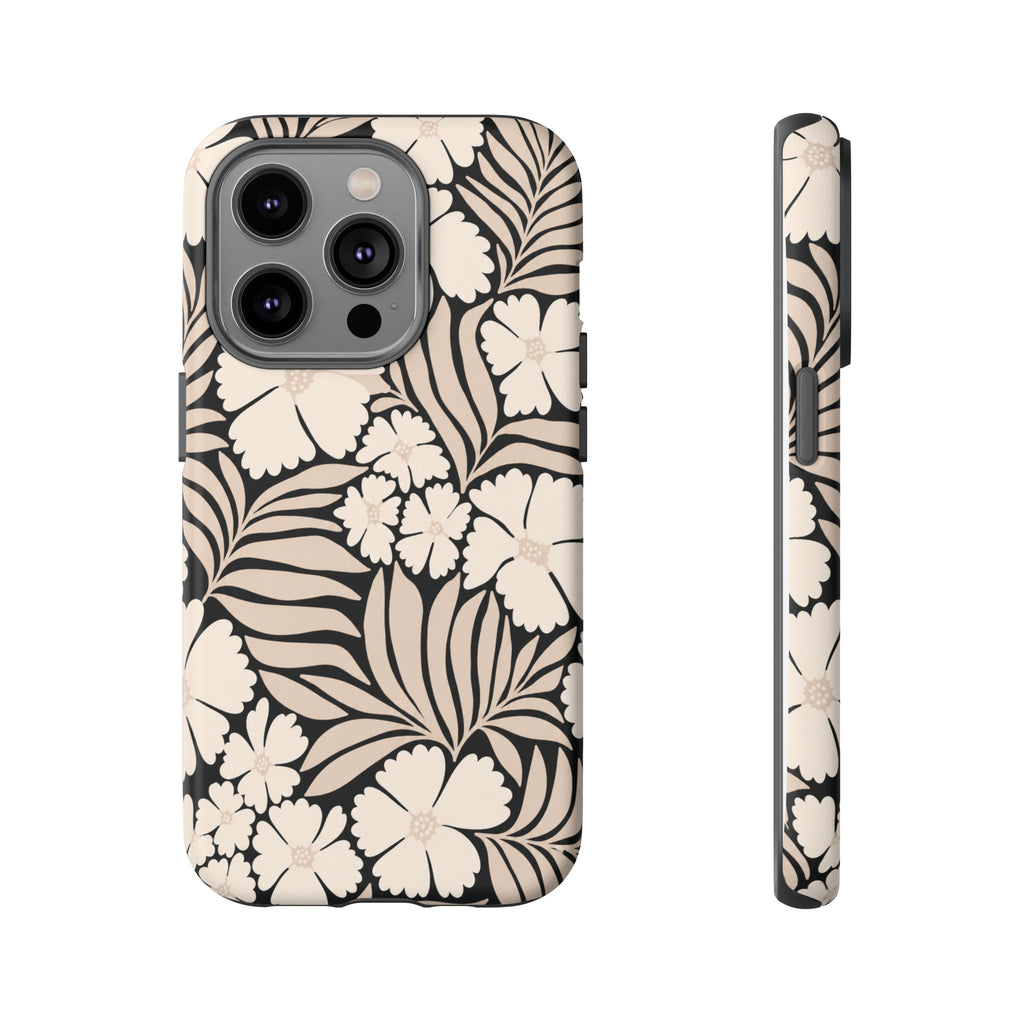 Neutral Floral Silhouette Tough Case