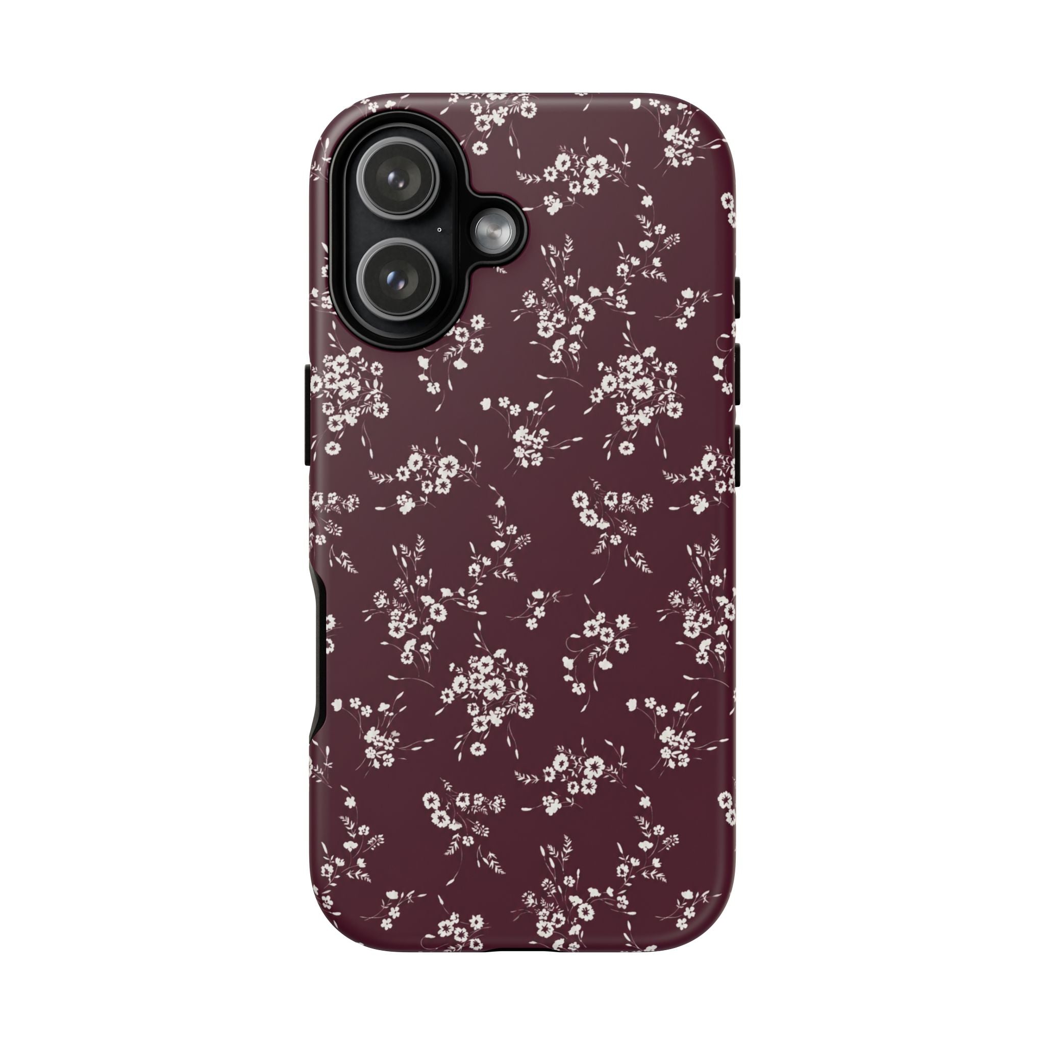 Burgundy Ditsy Floral Tough Case