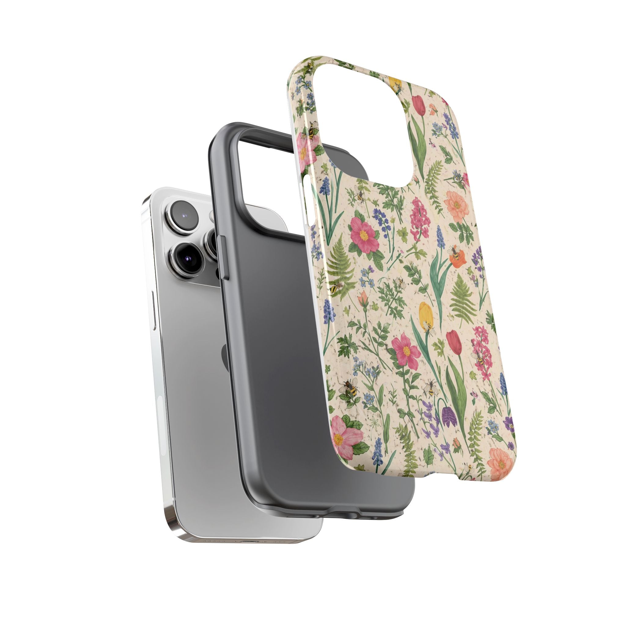 Spring Floral & Bee Pattern Tough Case