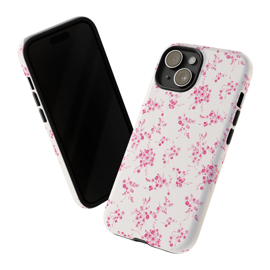 Burgundy Ditsy Floral Tough Case