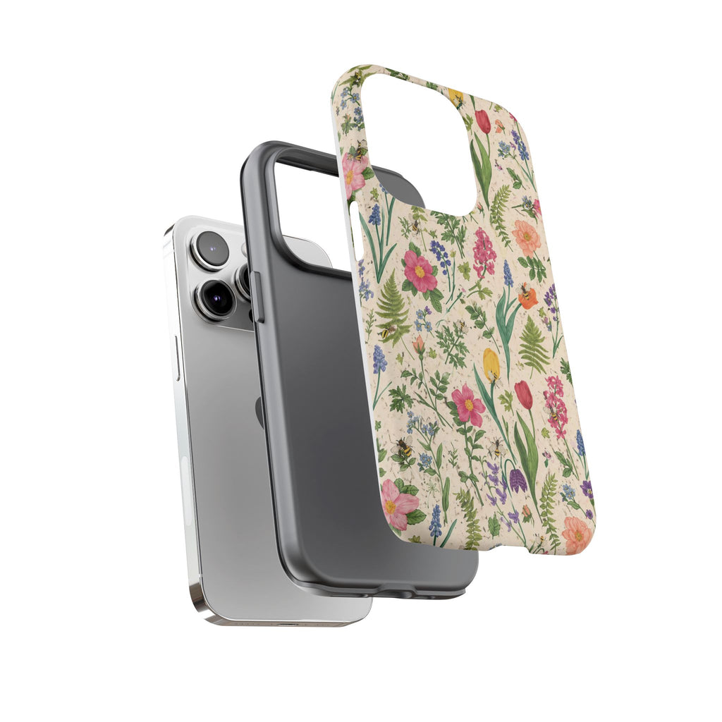 Spring Floral & Bee Pattern Tough Case