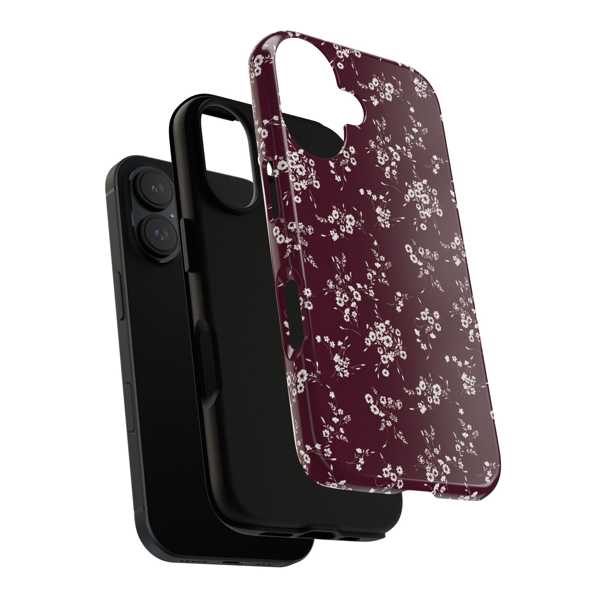 Burgundy Ditsy Floral Tough Case