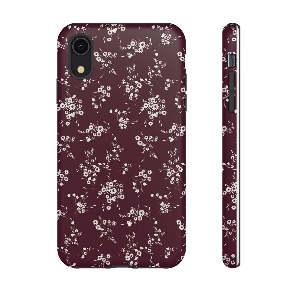Burgundy Ditsy Floral Tough Case