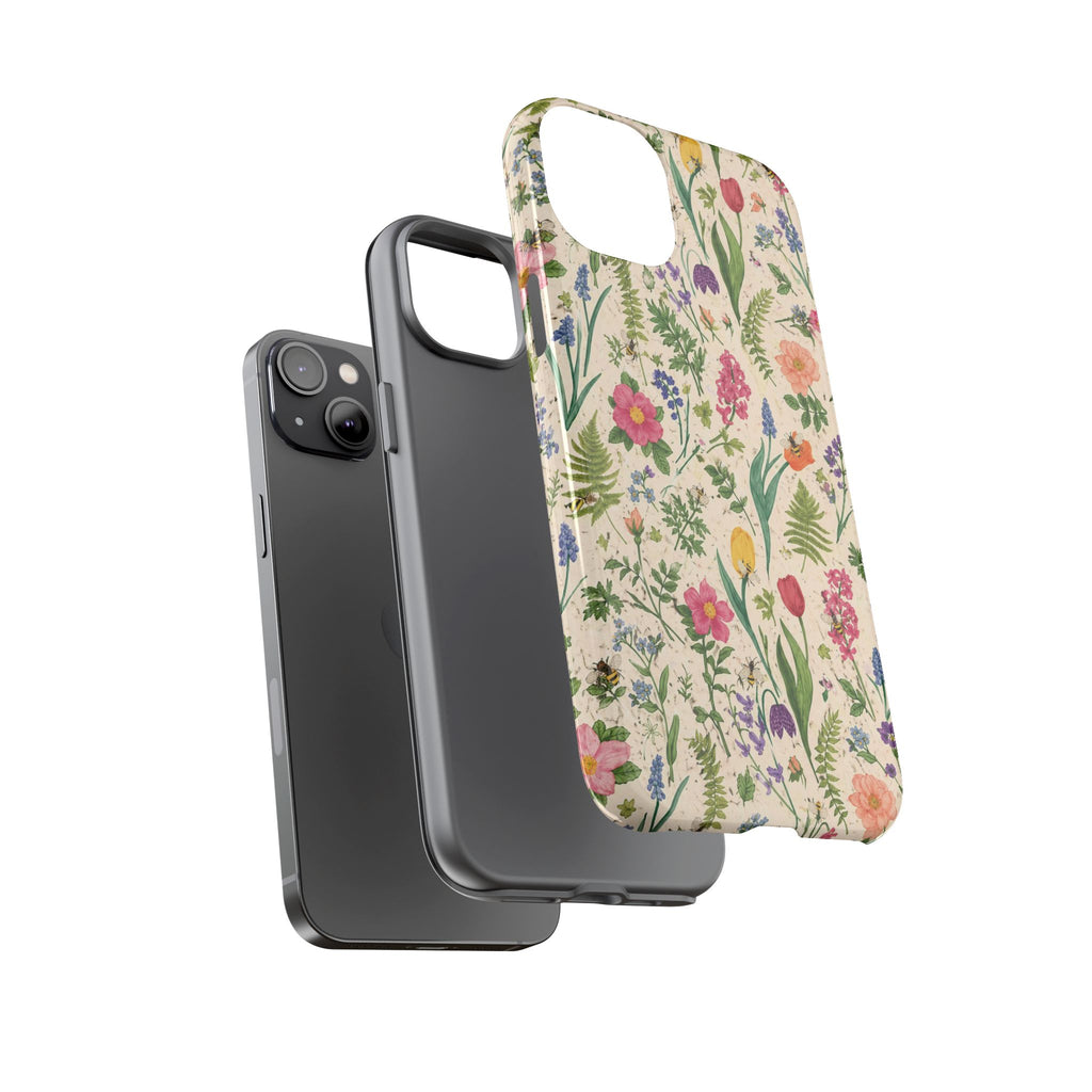 Spring Floral & Bee Pattern Tough Case