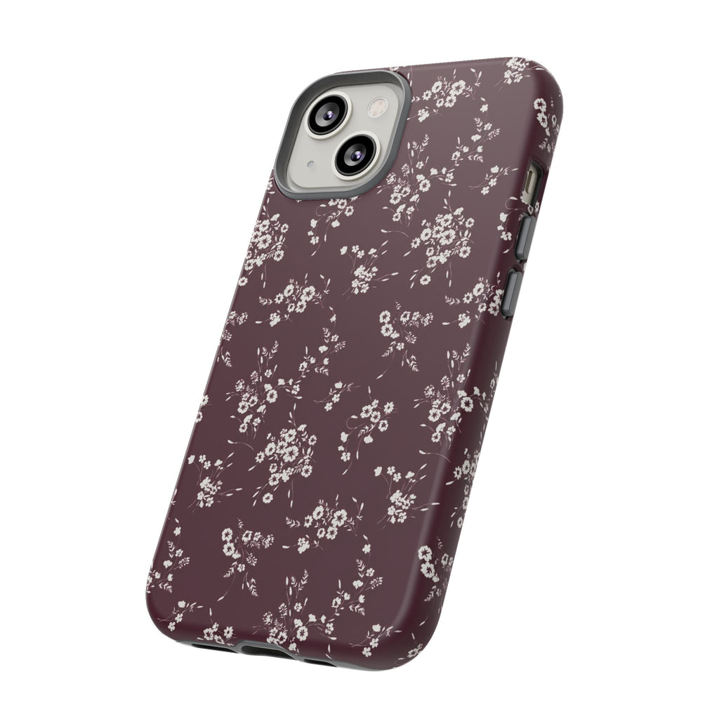 Burgundy Ditsy Floral Tough Case