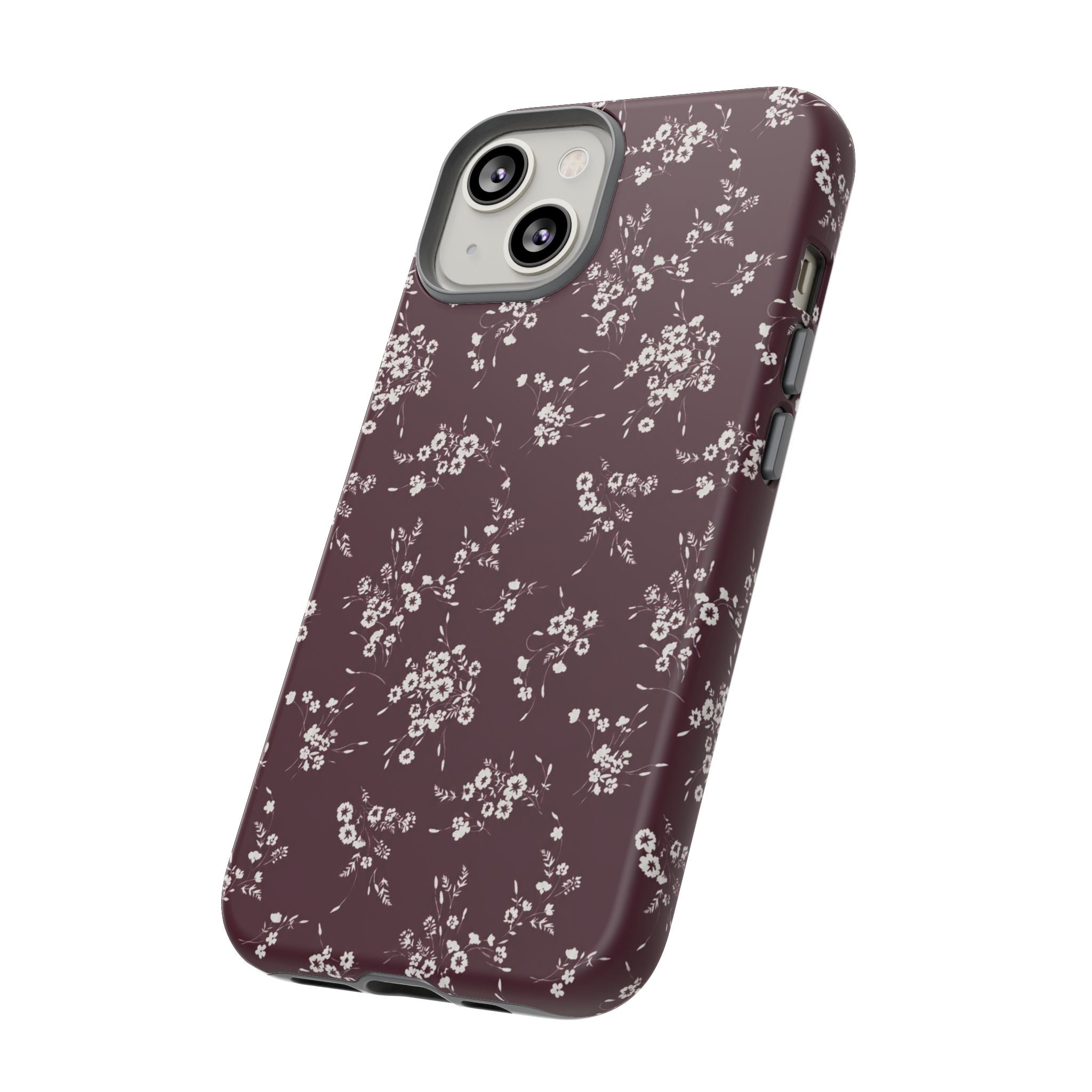 Burgundy Ditsy Floral Tough Case