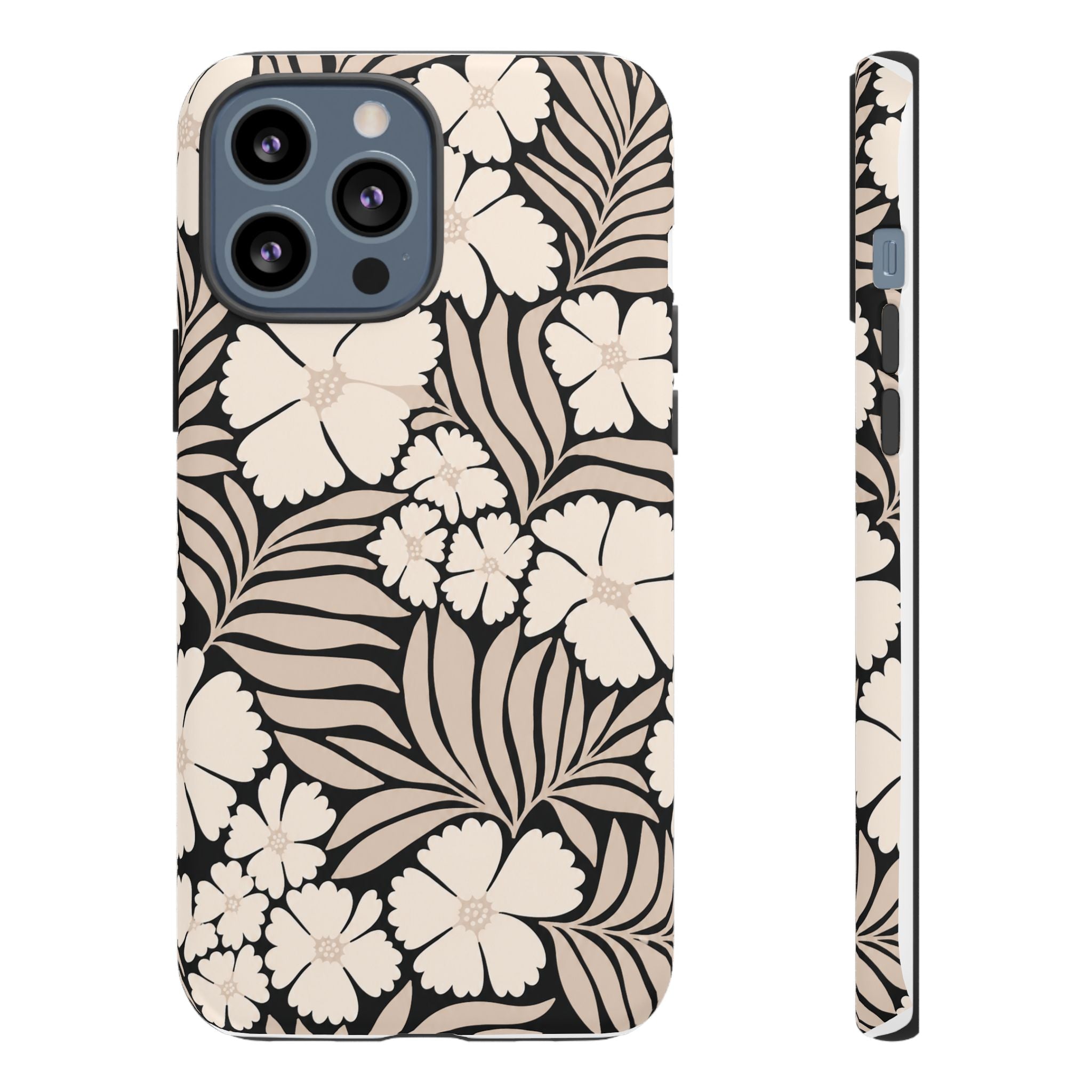 Neutral Floral Silhouette Tough Case
