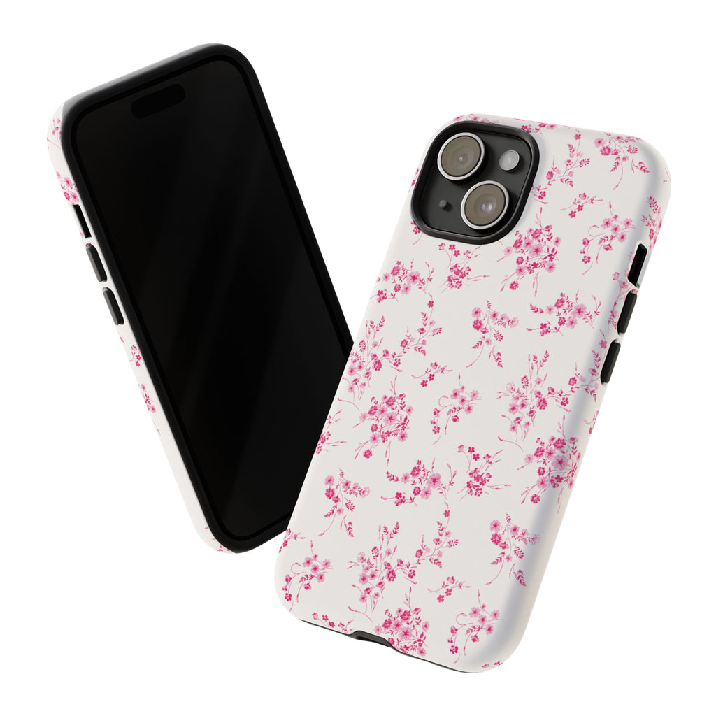 Burgundy Ditsy Floral Tough Case