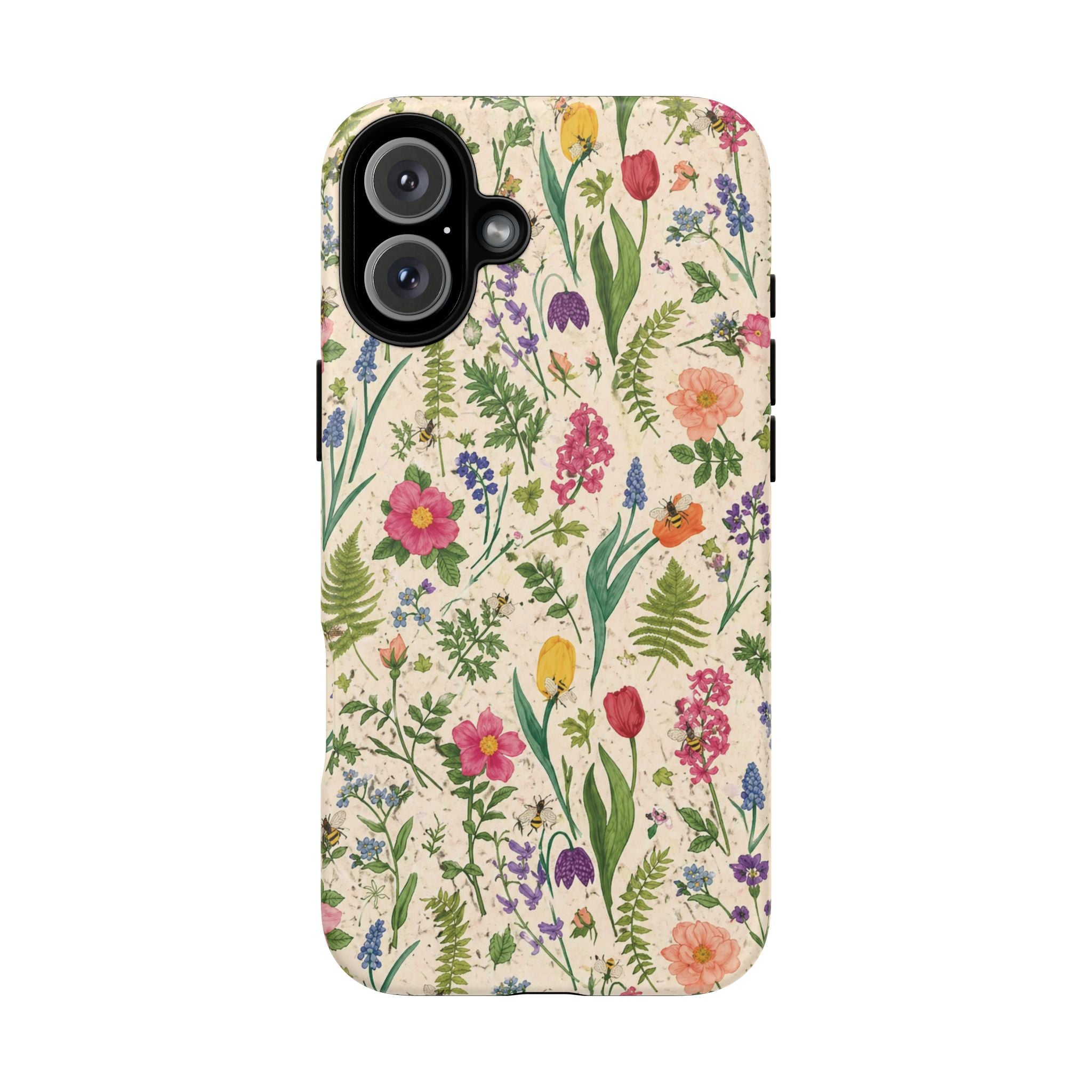 Spring Floral & Bee Pattern Tough Case