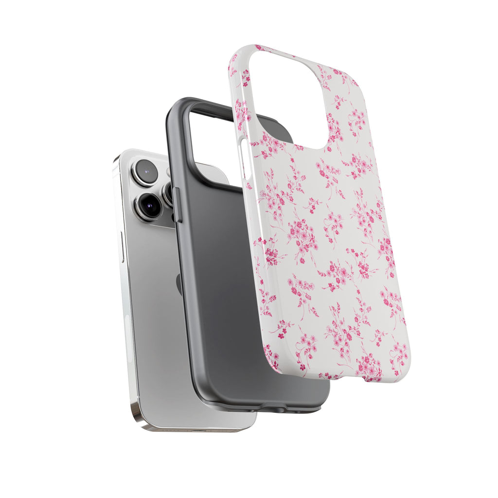 Burgundy Ditsy Floral Tough Case