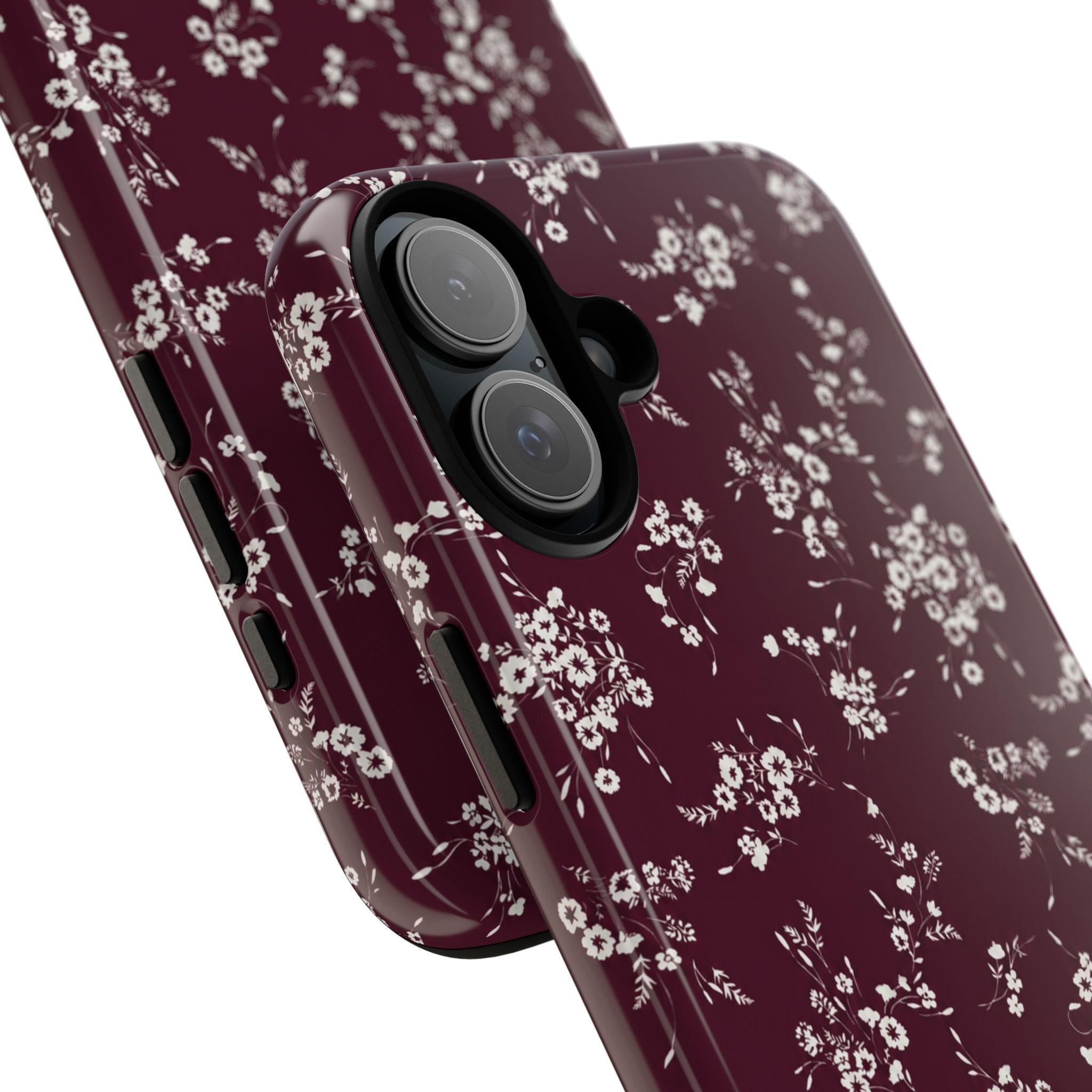 Burgundy Ditsy Floral Tough Case