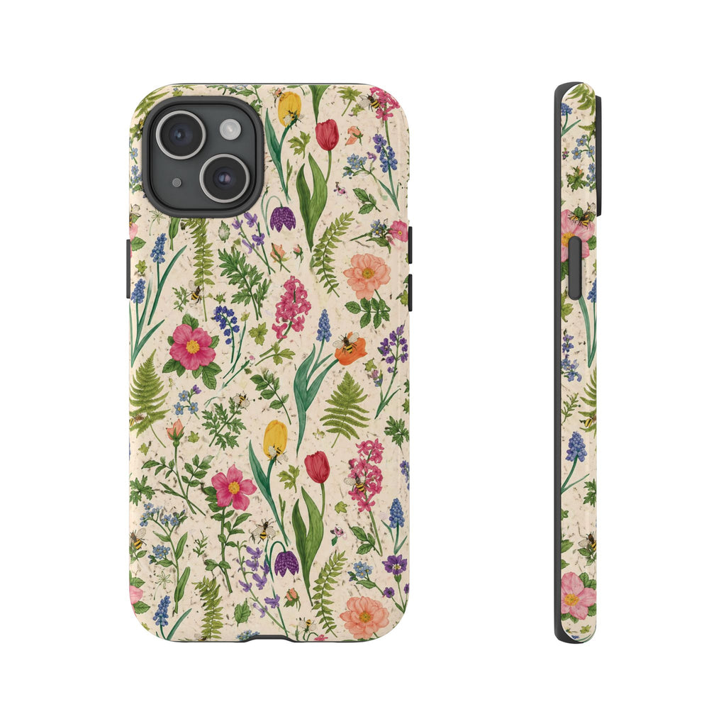 Spring Floral & Bee Pattern Tough Case