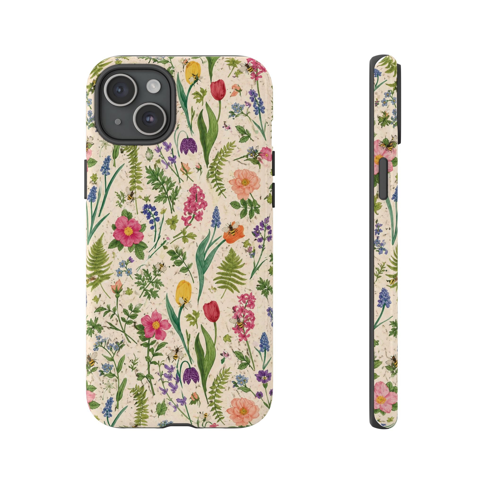 Spring Floral & Bee Pattern Tough Case