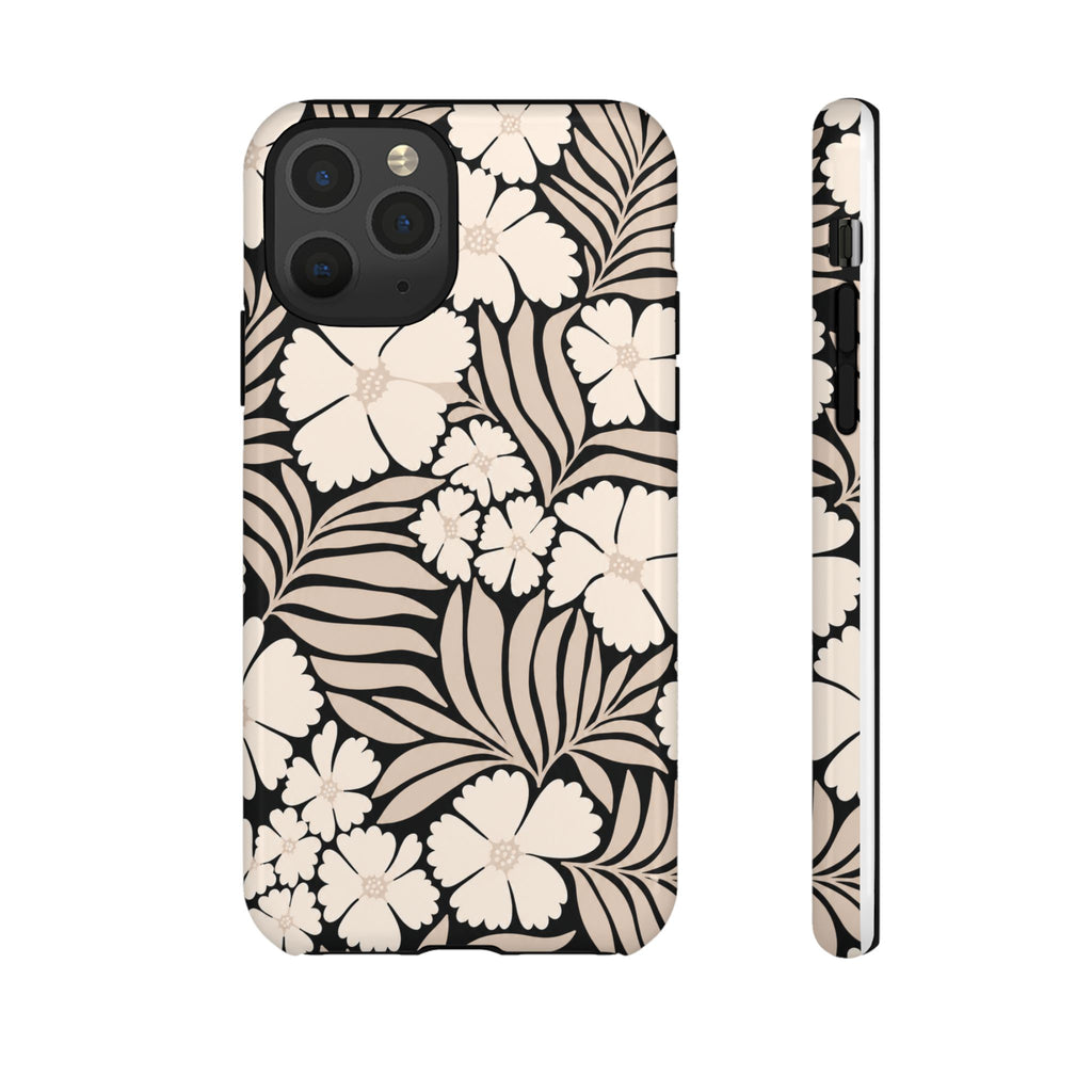 Neutral Floral Silhouette Tough Case