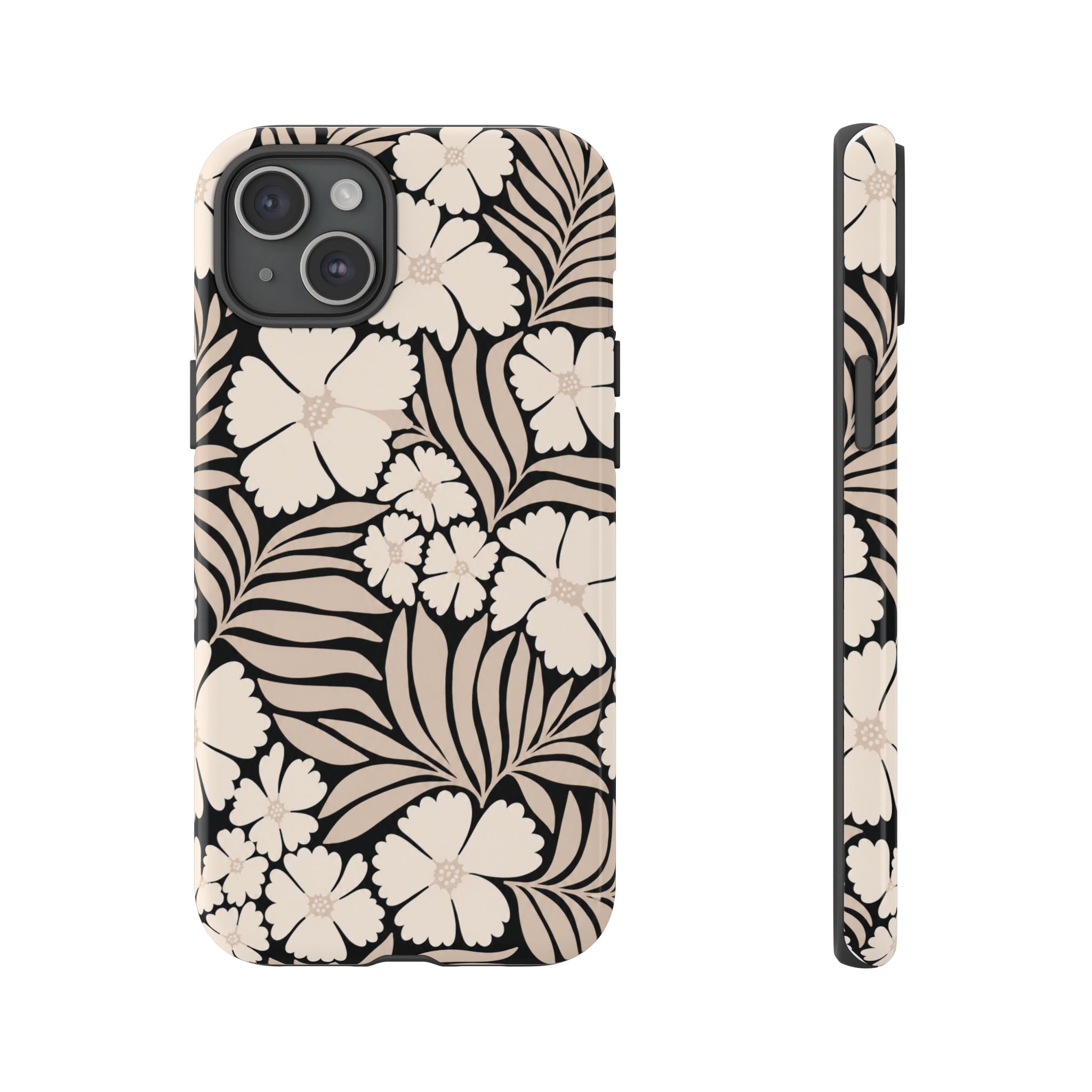 Neutral Floral Silhouette Tough Case