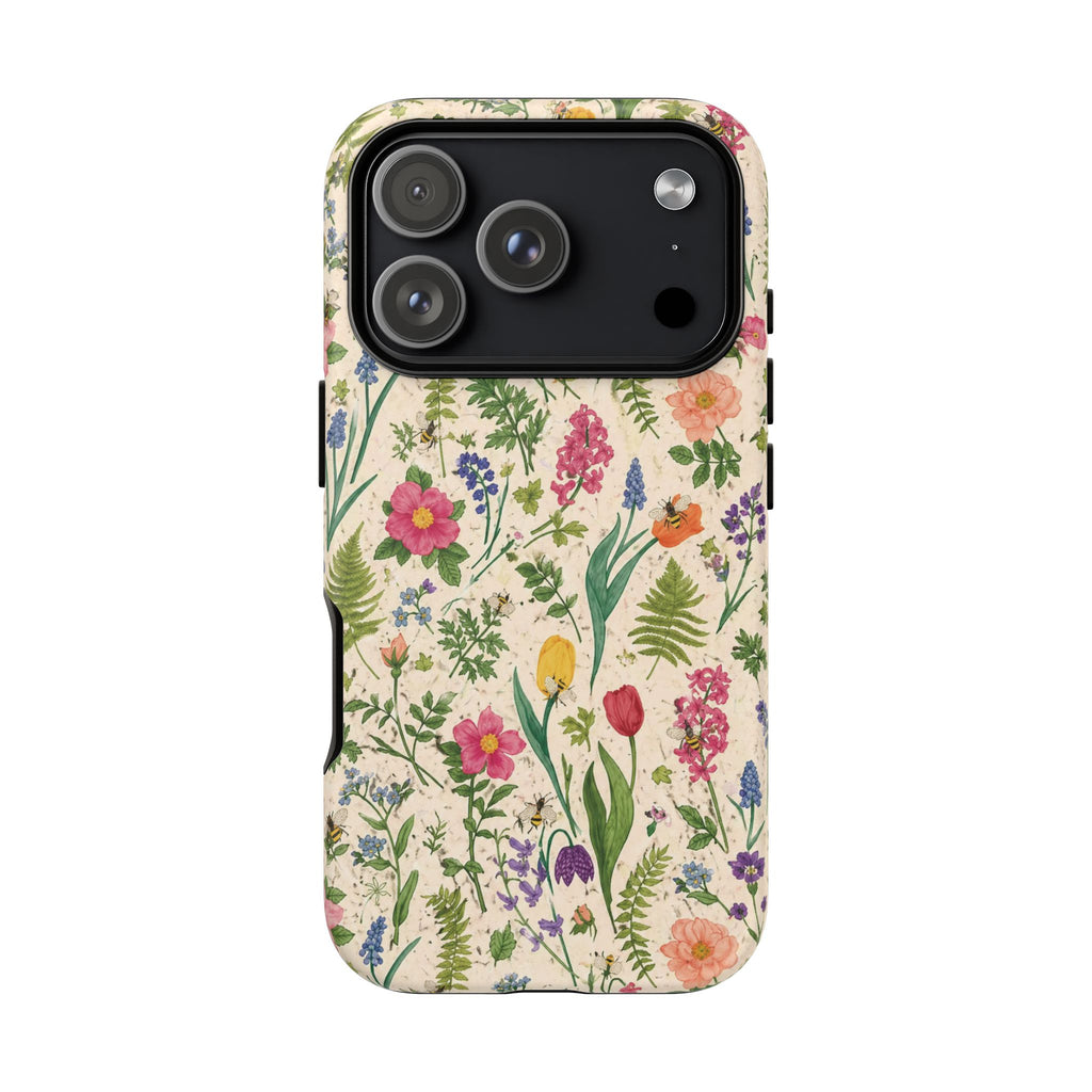 Spring Floral & Bee Pattern Tough Case