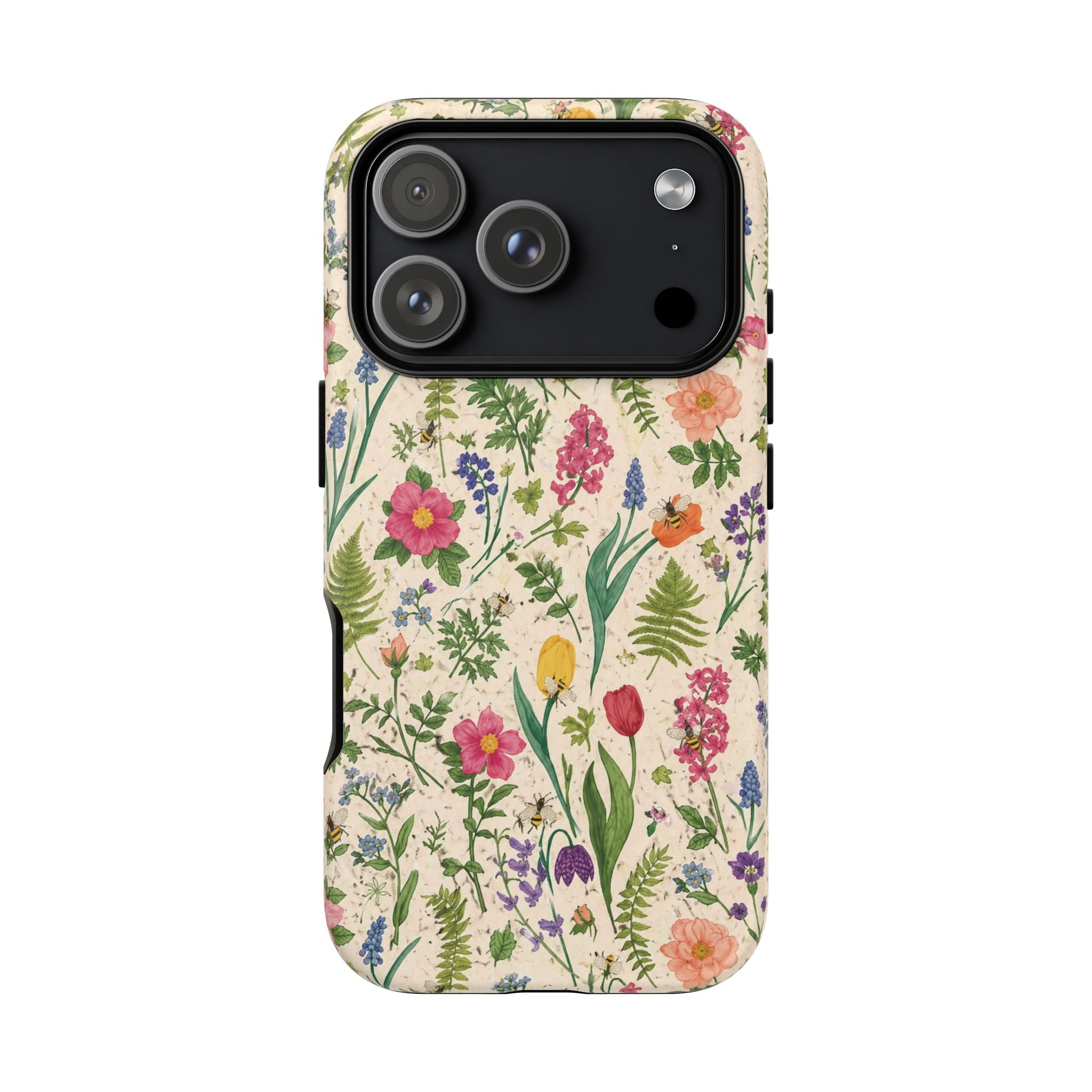 Spring Floral & Bee Pattern Tough Case