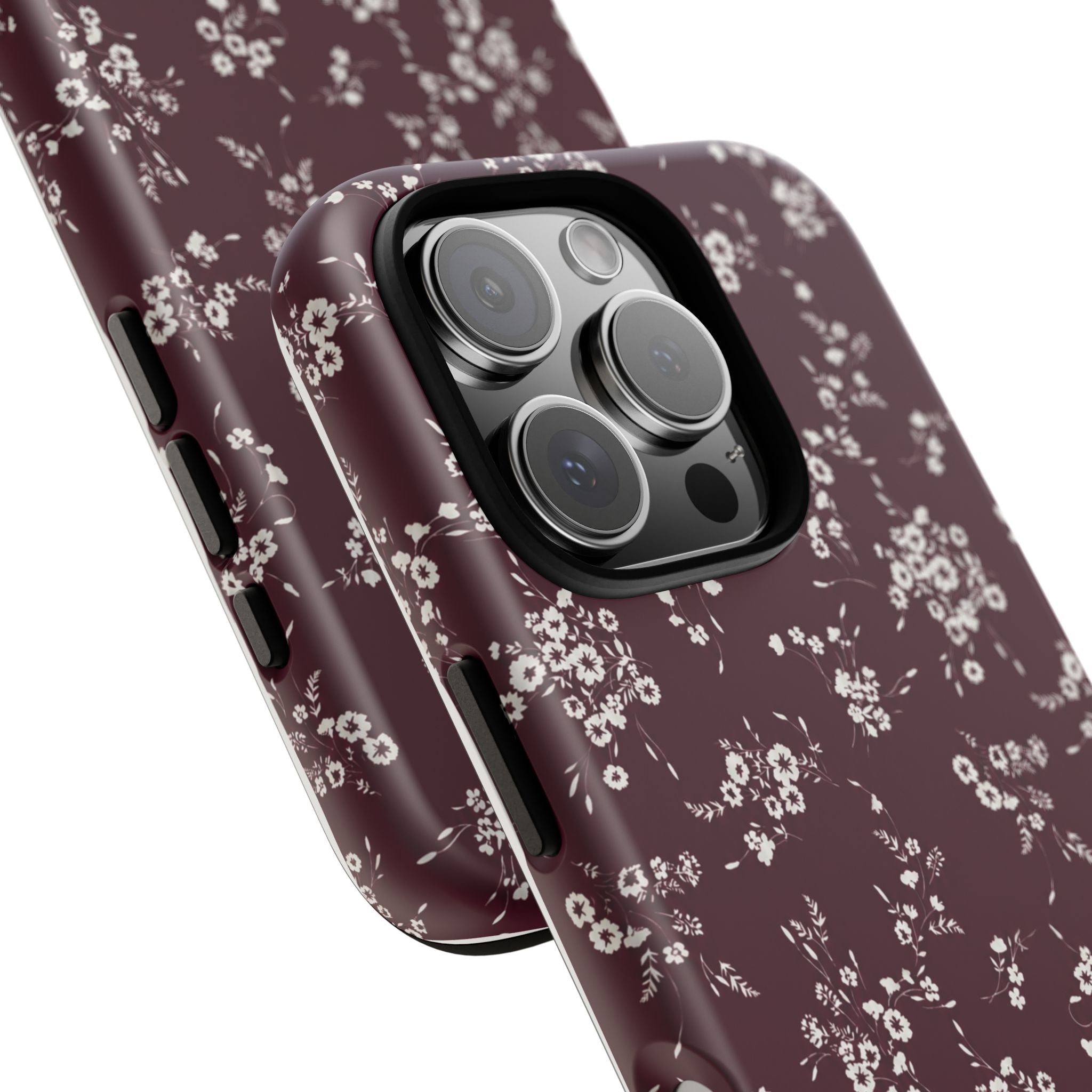 Burgundy Ditsy Floral Tough Case